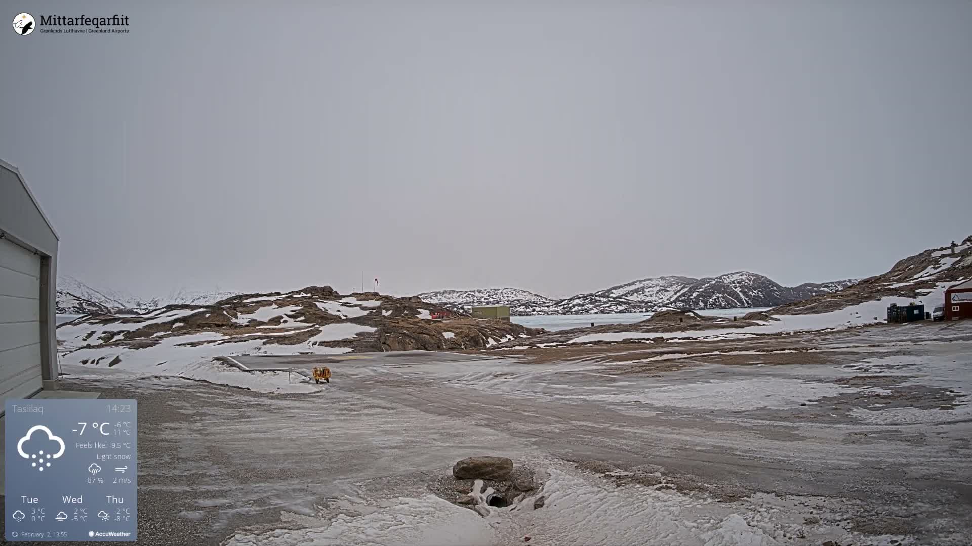 Tasiilaq Heliport Live Cam AGM / BGAM - Tasiilaq, Sermersooq, Greenland, Denmark