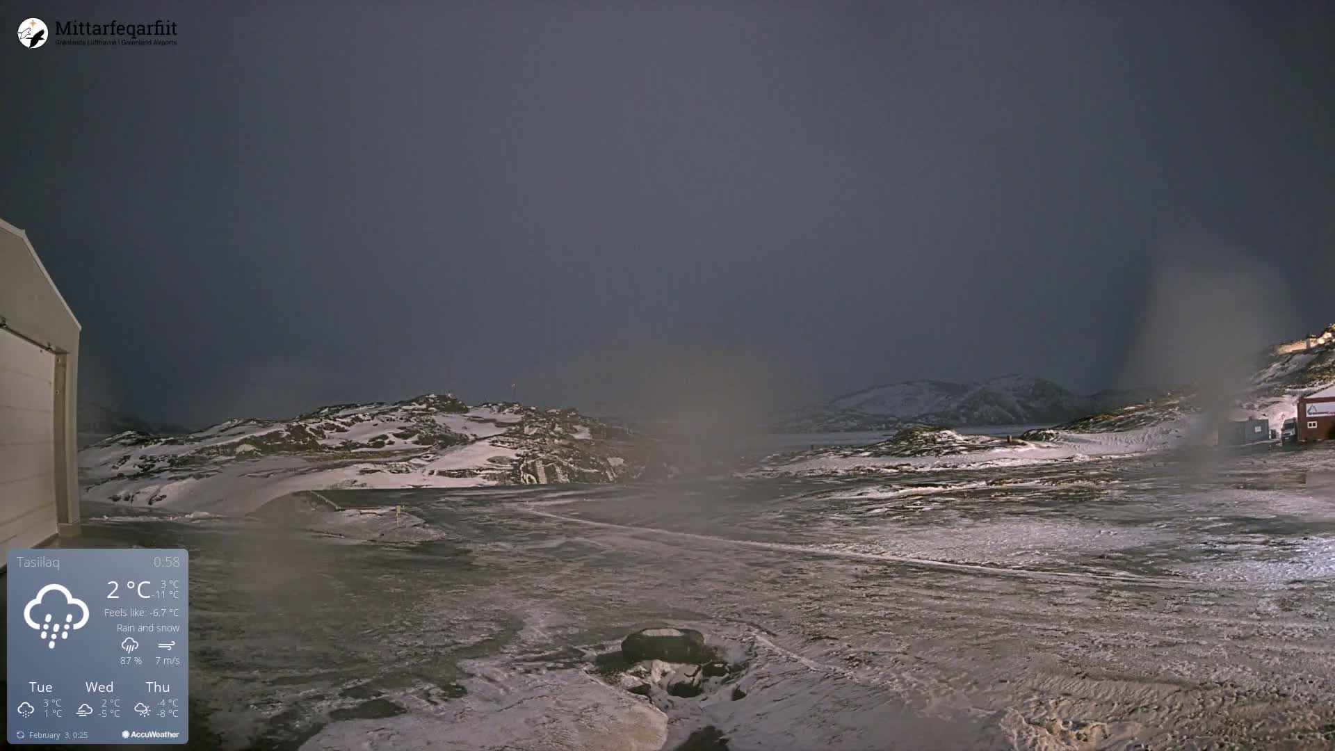 Tasiilaq Heliport Live Cam AGM / BGAM - Tasiilaq, Sermersooq, Greenland, Denmark