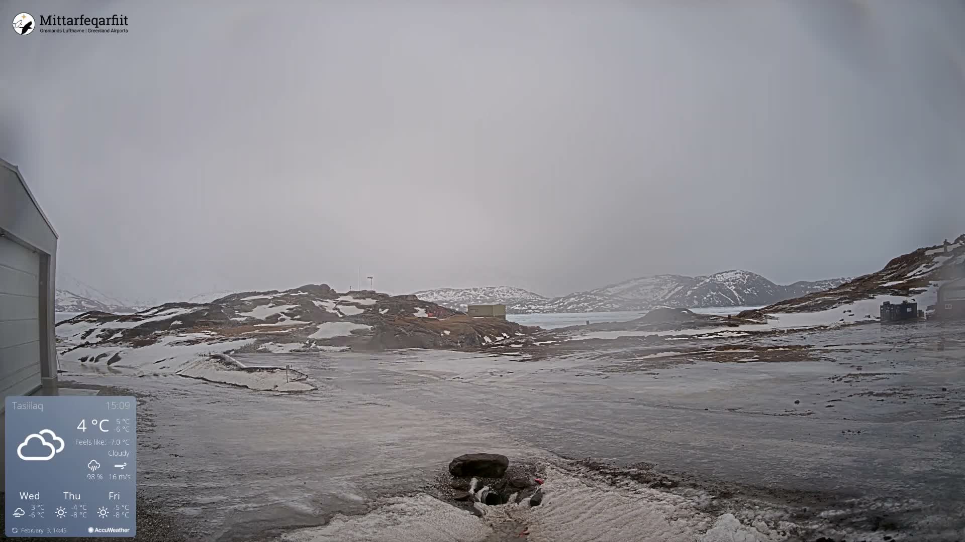 Tasiilaq Heliport Live Cam AGM / BGAM - Tasiilaq, Sermersooq, Greenland, Denmark