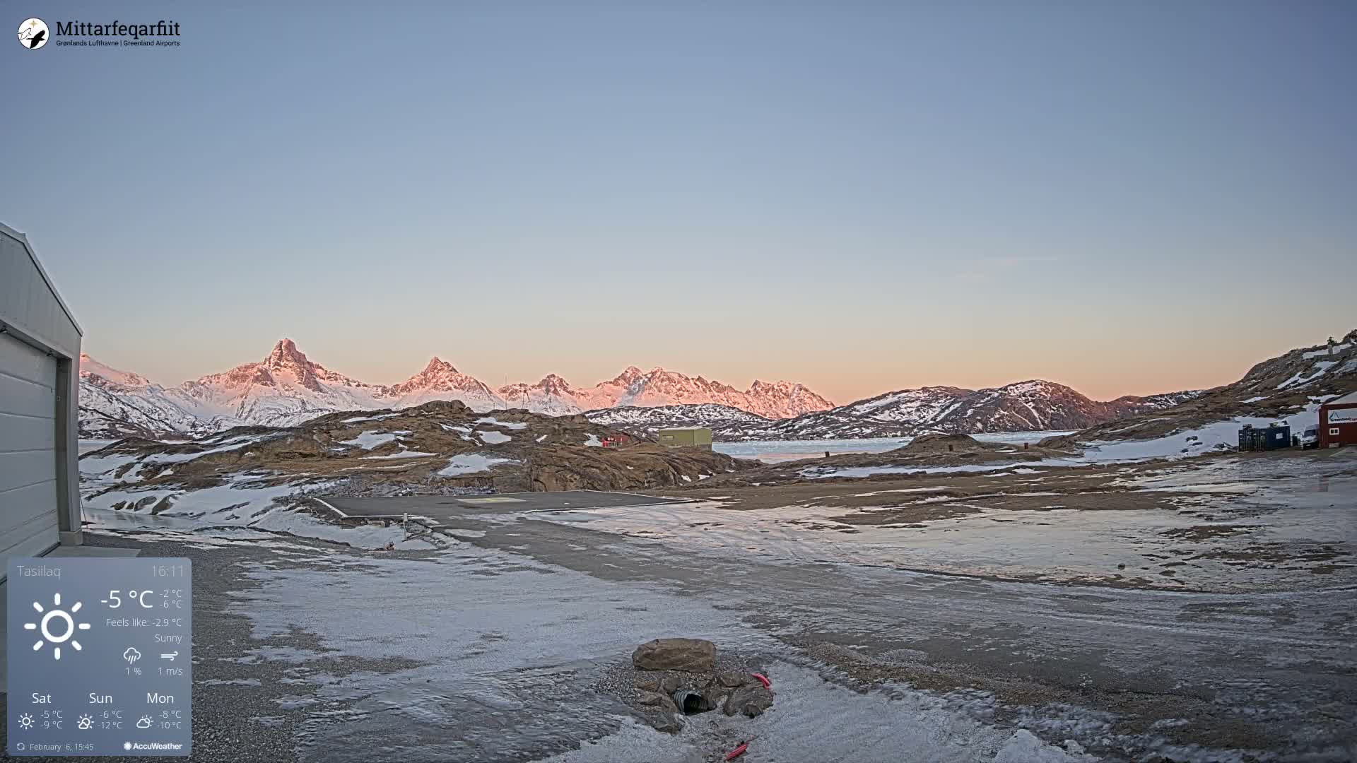 Tasiilaq Heliport Live Cam AGM / BGAM - Tasiilaq, Sermersooq, Greenland, Denmark