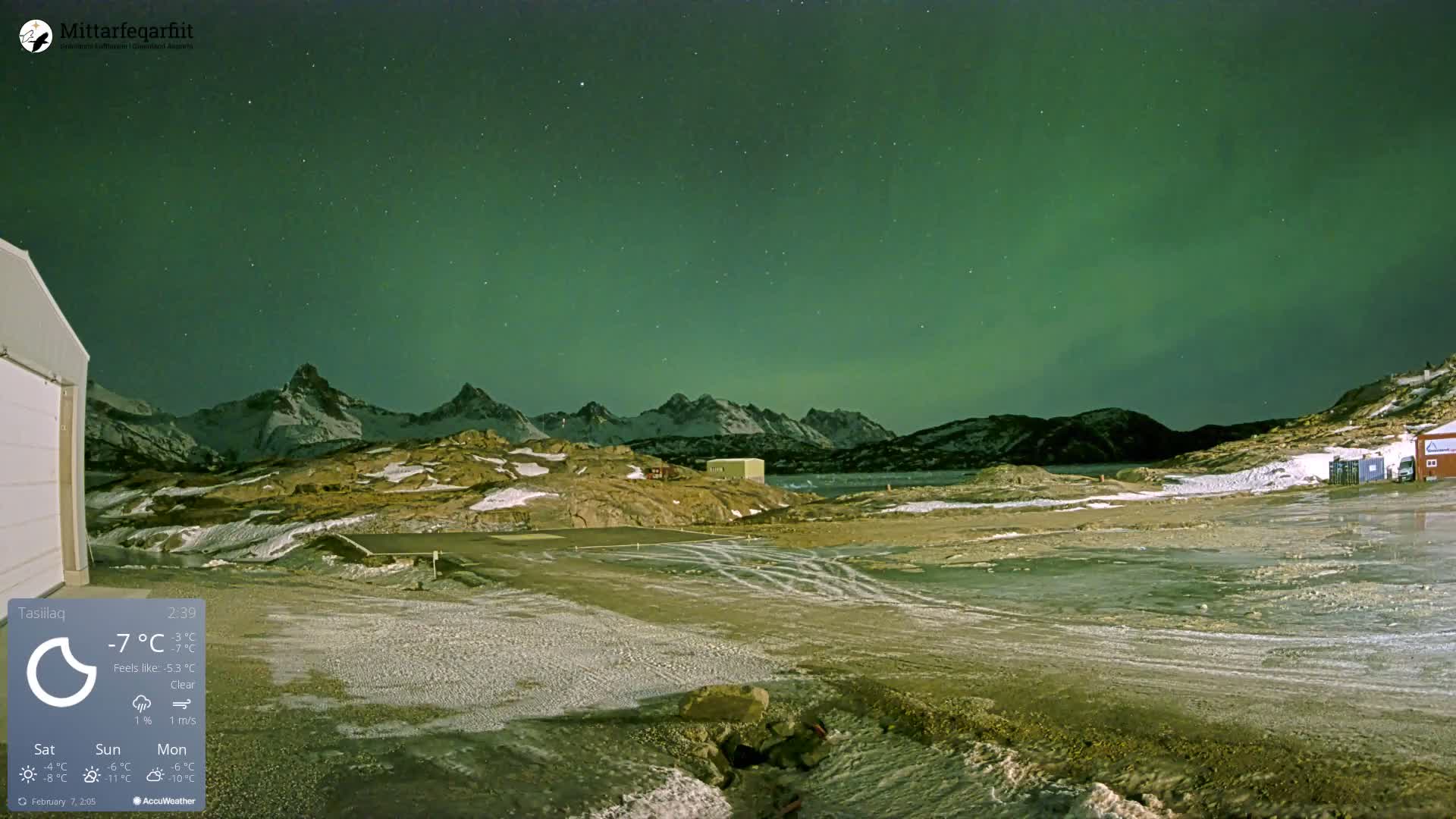 Tasiilaq Heliport Live Cam AGM / BGAM - Tasiilaq, Sermersooq, Greenland, Denmark