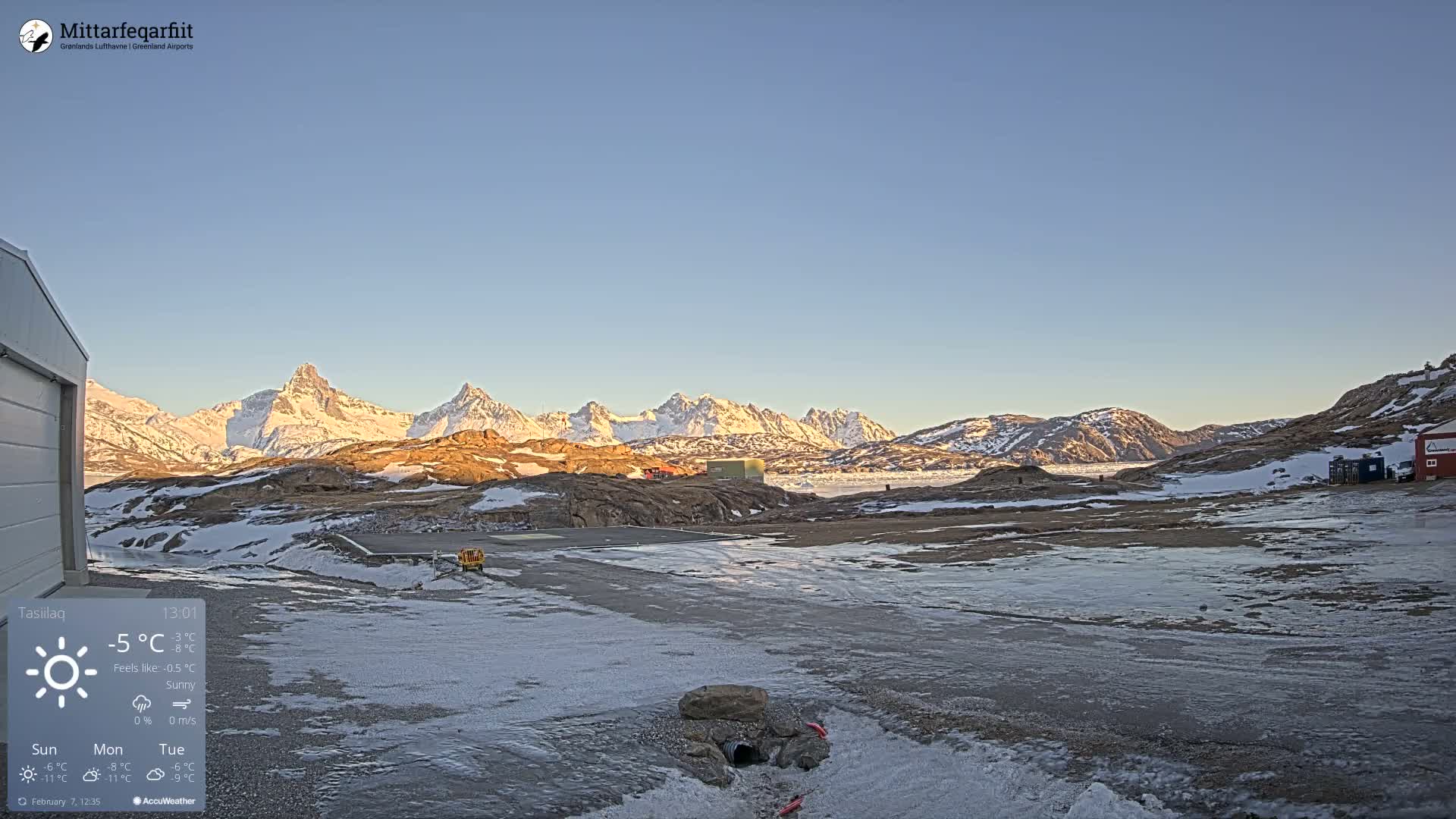 Tasiilaq Heliport Live Cam AGM / BGAM - Tasiilaq, Sermersooq, Greenland, Denmark