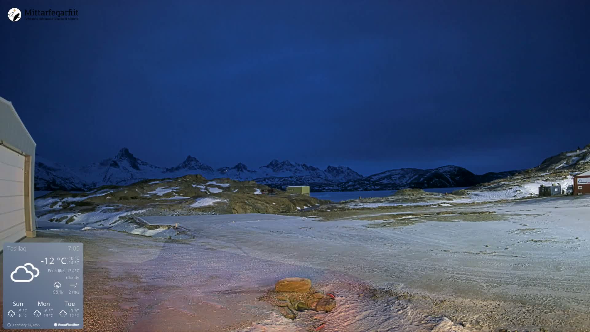 Tasiilaq Heliport Live Cam AGM / BGAM - Tasiilaq, Sermersooq, Greenland, Denmark