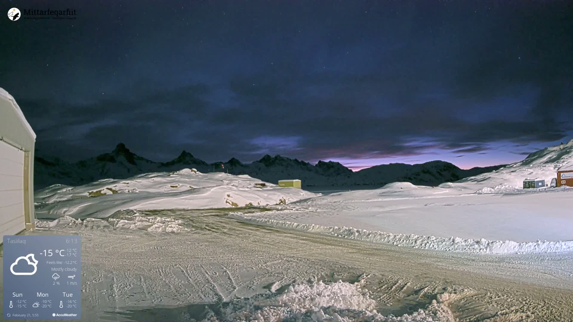 Tasiilaq Heliport Live Cam AGM / BGAM - Tasiilaq, Sermersooq, Greenland, Denmark