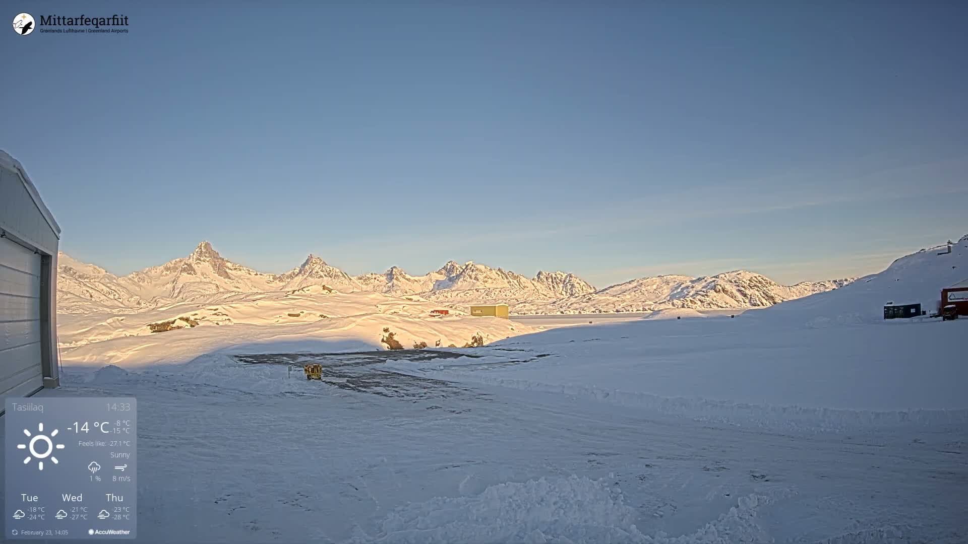 Tasiilaq Heliport Live Cam AGM / BGAM - Tasiilaq, Sermersooq, Greenland, Denmark