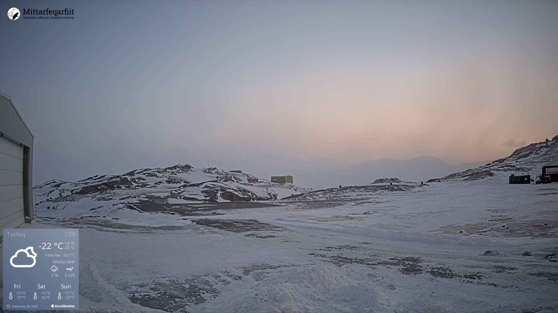 Tasiilaq Heliport Live Cam AGM / BGAM - Tasiilaq, Sermersooq, Greenland, Denmark