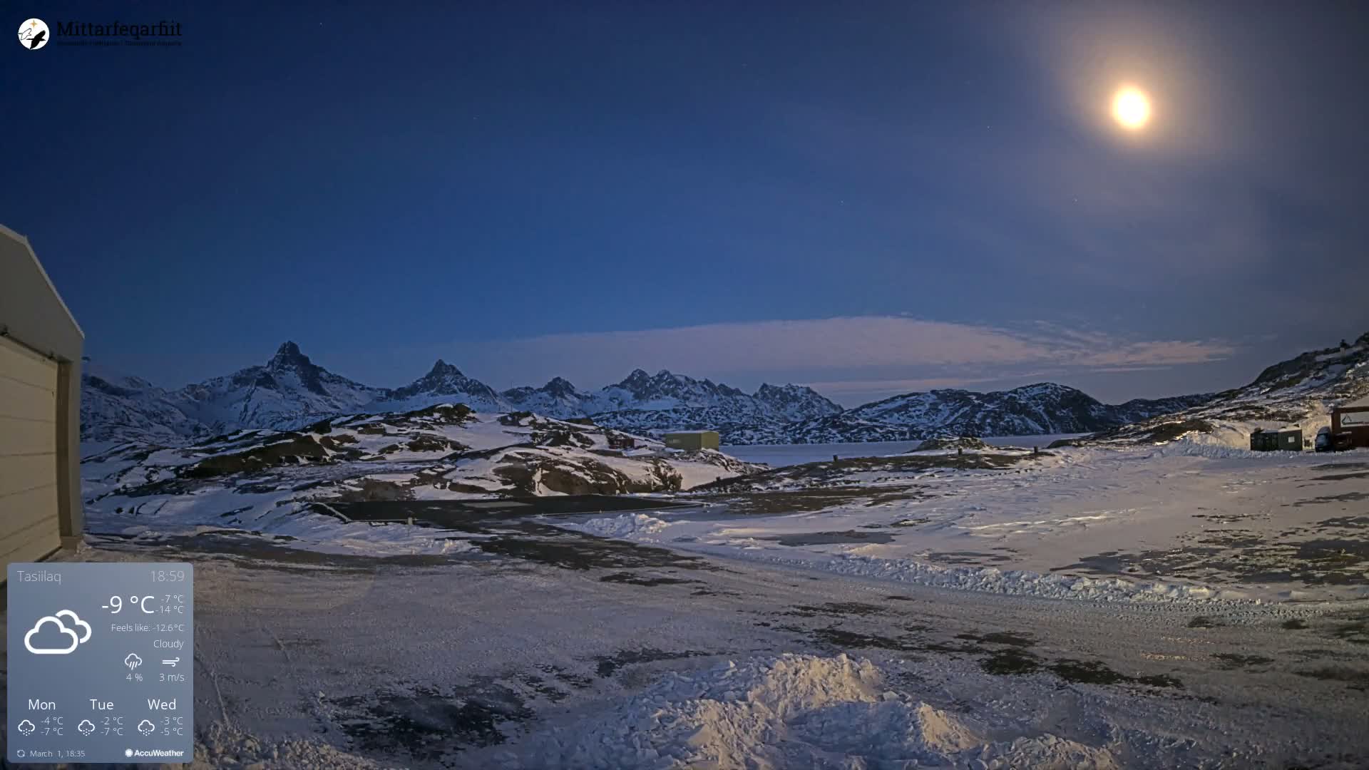 Tasiilaq Heliport Live Cam AGM / BGAM - Tasiilaq, Sermersooq, Greenland, Denmark