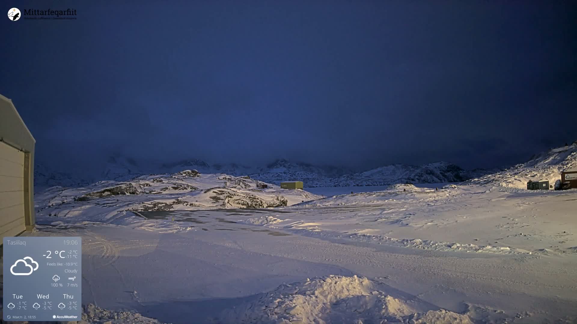 Tasiilaq Heliport Live Cam AGM / BGAM - Tasiilaq, Sermersooq, Greenland, Denmark