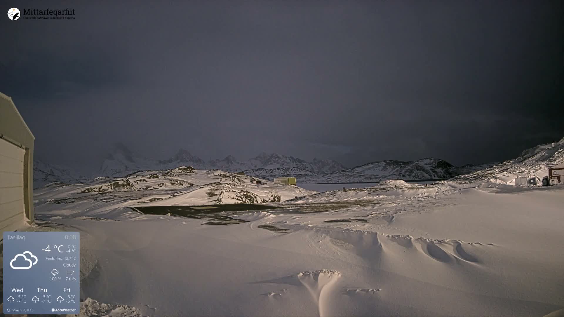 Tasiilaq Heliport Live Cam AGM / BGAM - Tasiilaq, Sermersooq, Greenland, Denmark
