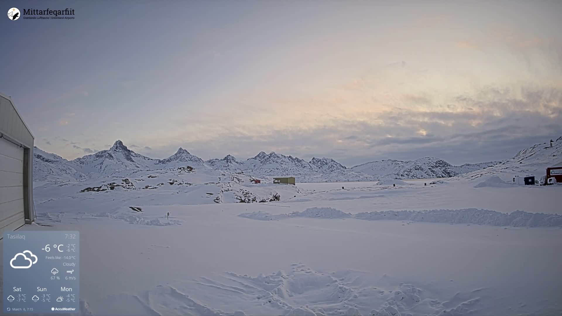 Tasiilaq Heliport Live Cam AGM / BGAM - Tasiilaq, Sermersooq, Greenland, Denmark