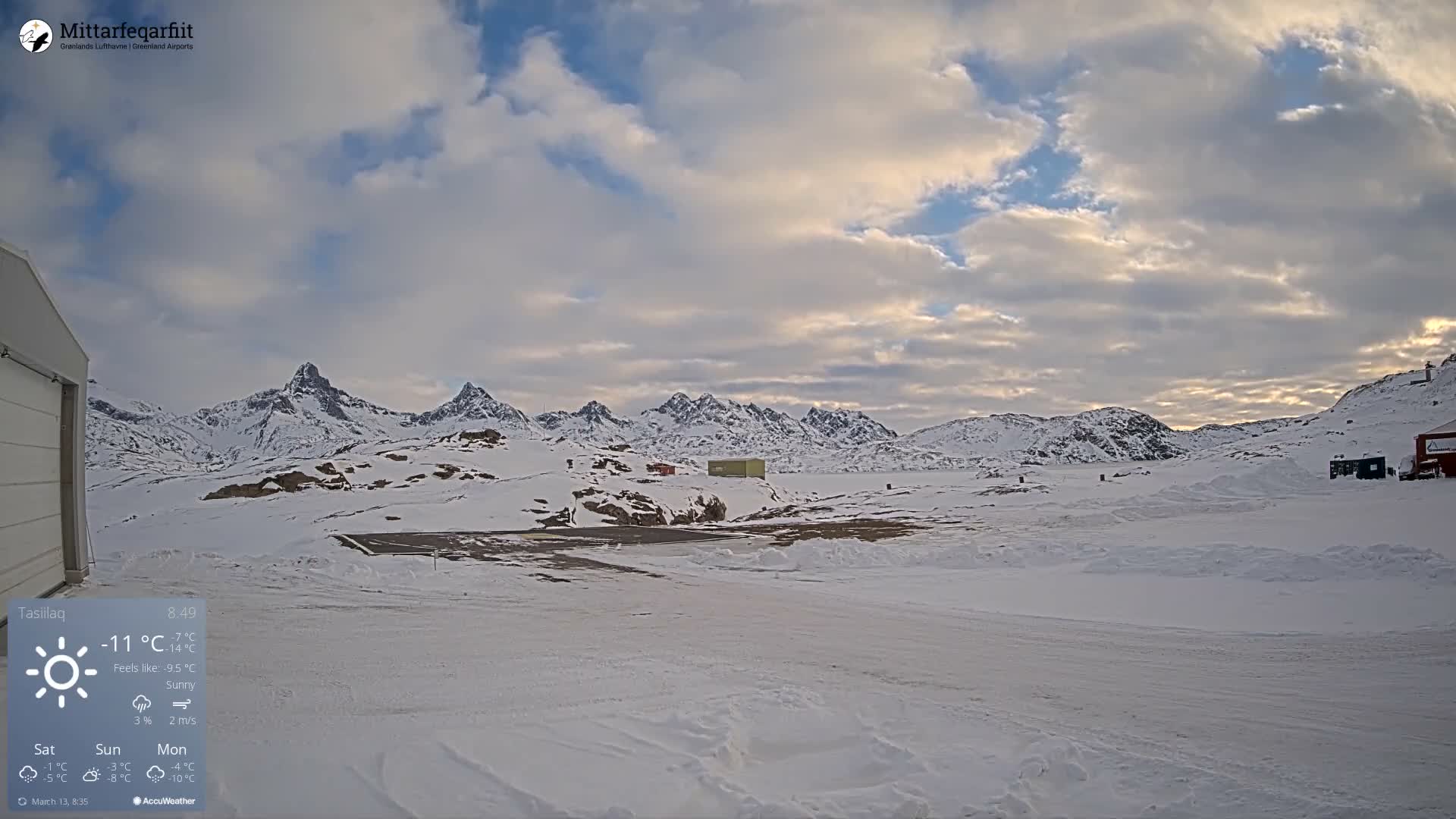 Tasiilaq Heliport Live Cam AGM / BGAM - Tasiilaq, Sermersooq, Greenland, Denmark