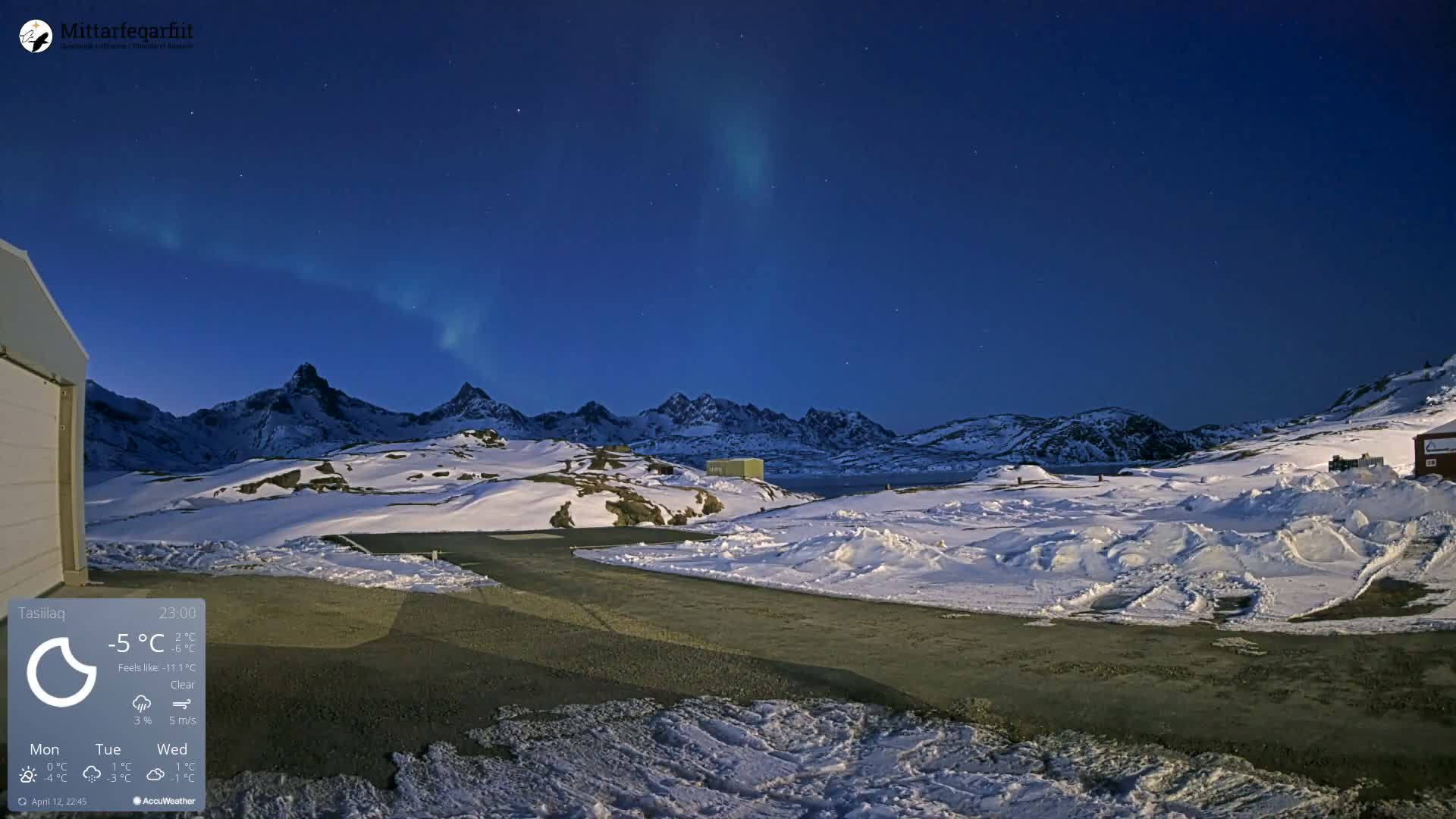 Tasiilaq Heliport Live Cam AGM / BGAM - Tasiilaq, Sermersooq, Greenland, Denmark