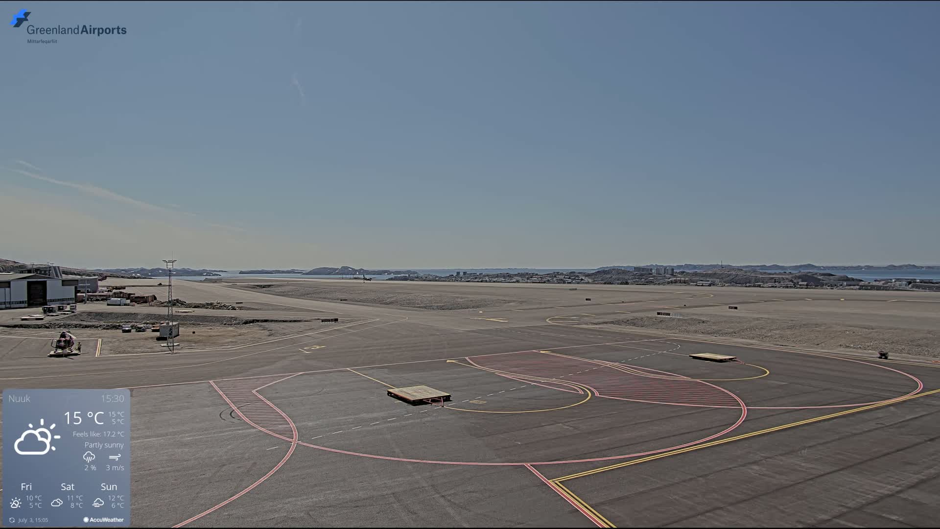 Nuuk City  &  Nuuk Airport South Towards View Live Cam GOH / BGGH - Nuuk, Sermersooq, Greenland, Denmark