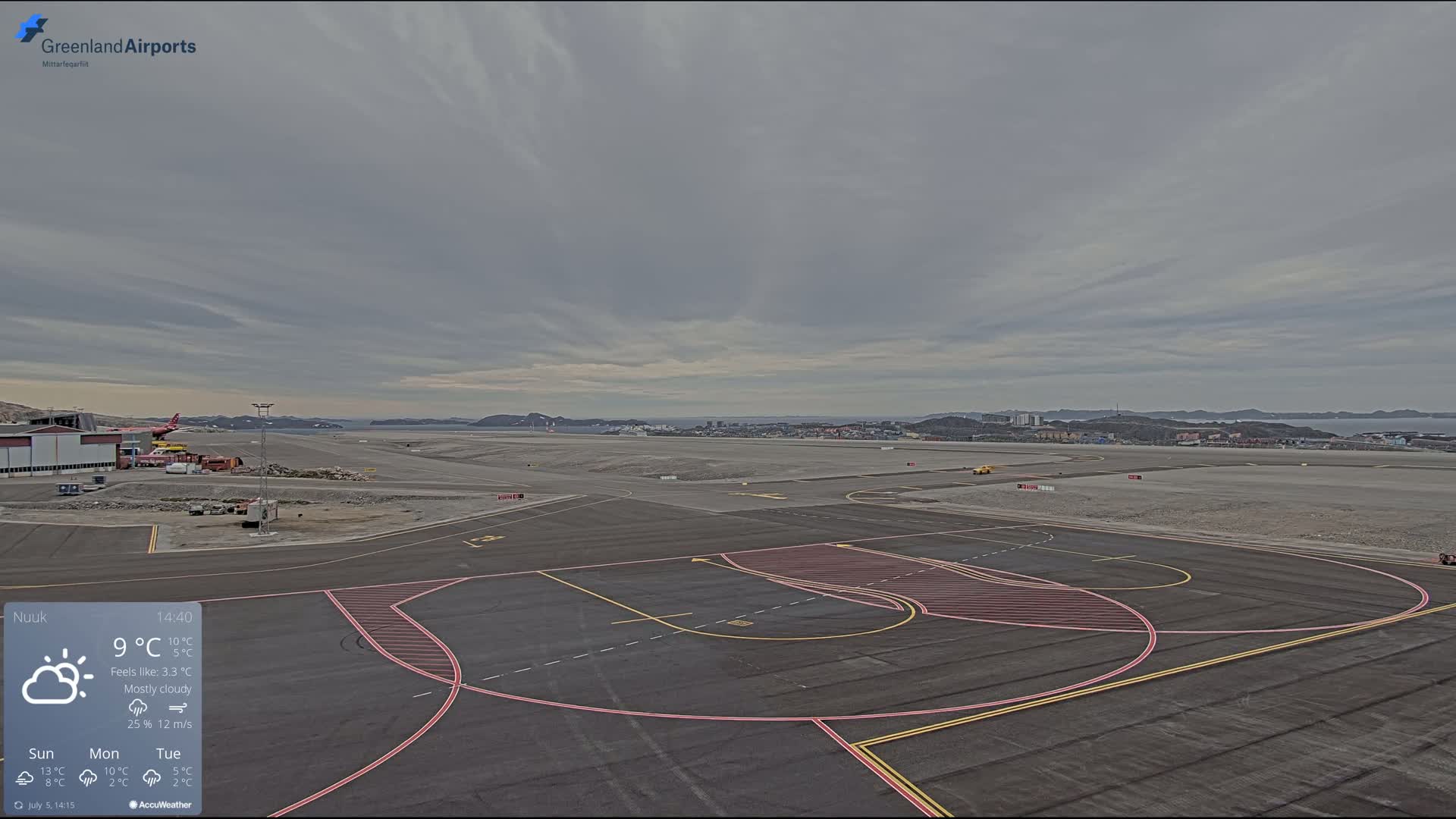 Nuuk City  &  Nuuk Airport South Towards View Live Cam GOH / BGGH - Nuuk, Sermersooq, Greenland, Denmark