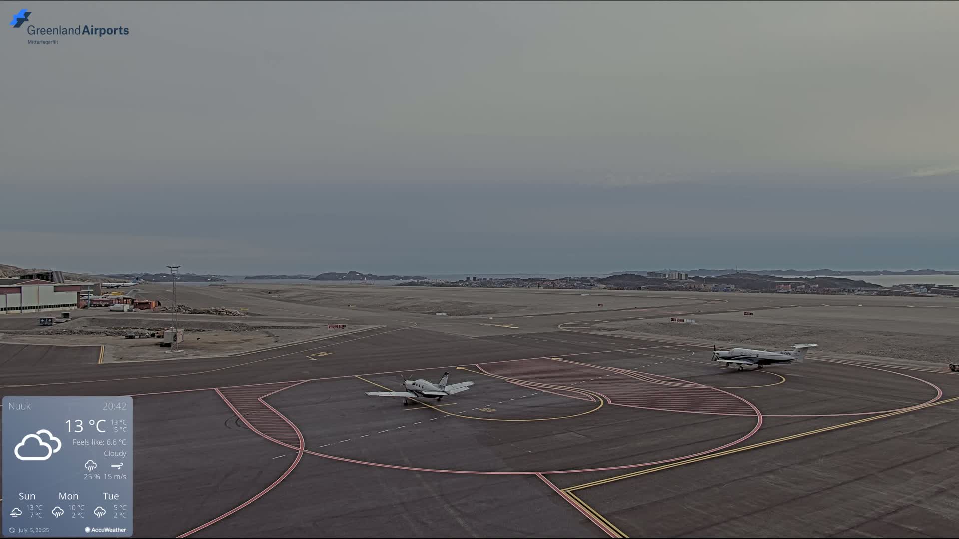 Nuuk City  &  Nuuk Airport South Towards View Live Cam GOH / BGGH - Nuuk, Sermersooq, Greenland, Denmark