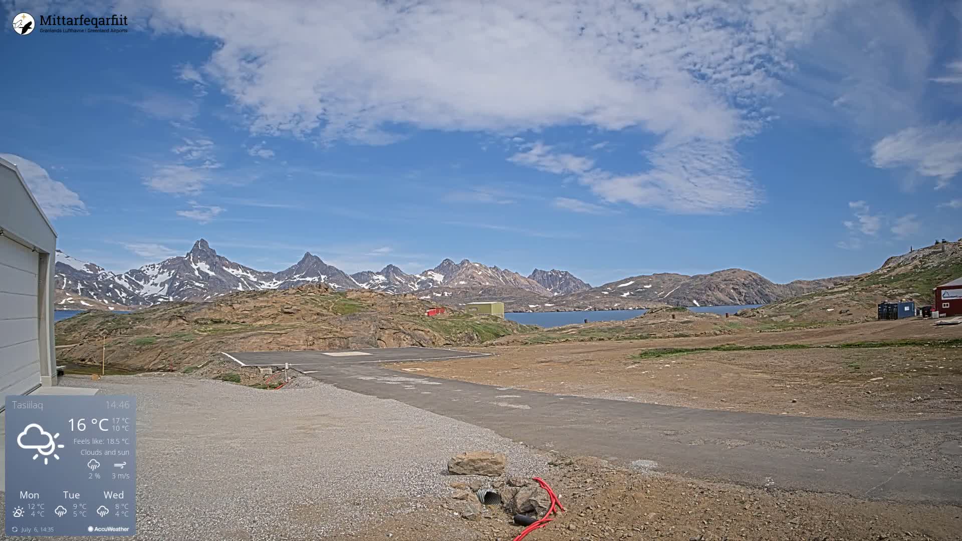 Nuuk City  &  Nuuk Airport South Towards View Live Cam GOH / BGGH - Nuuk, Sermersooq, Greenland, Denmark