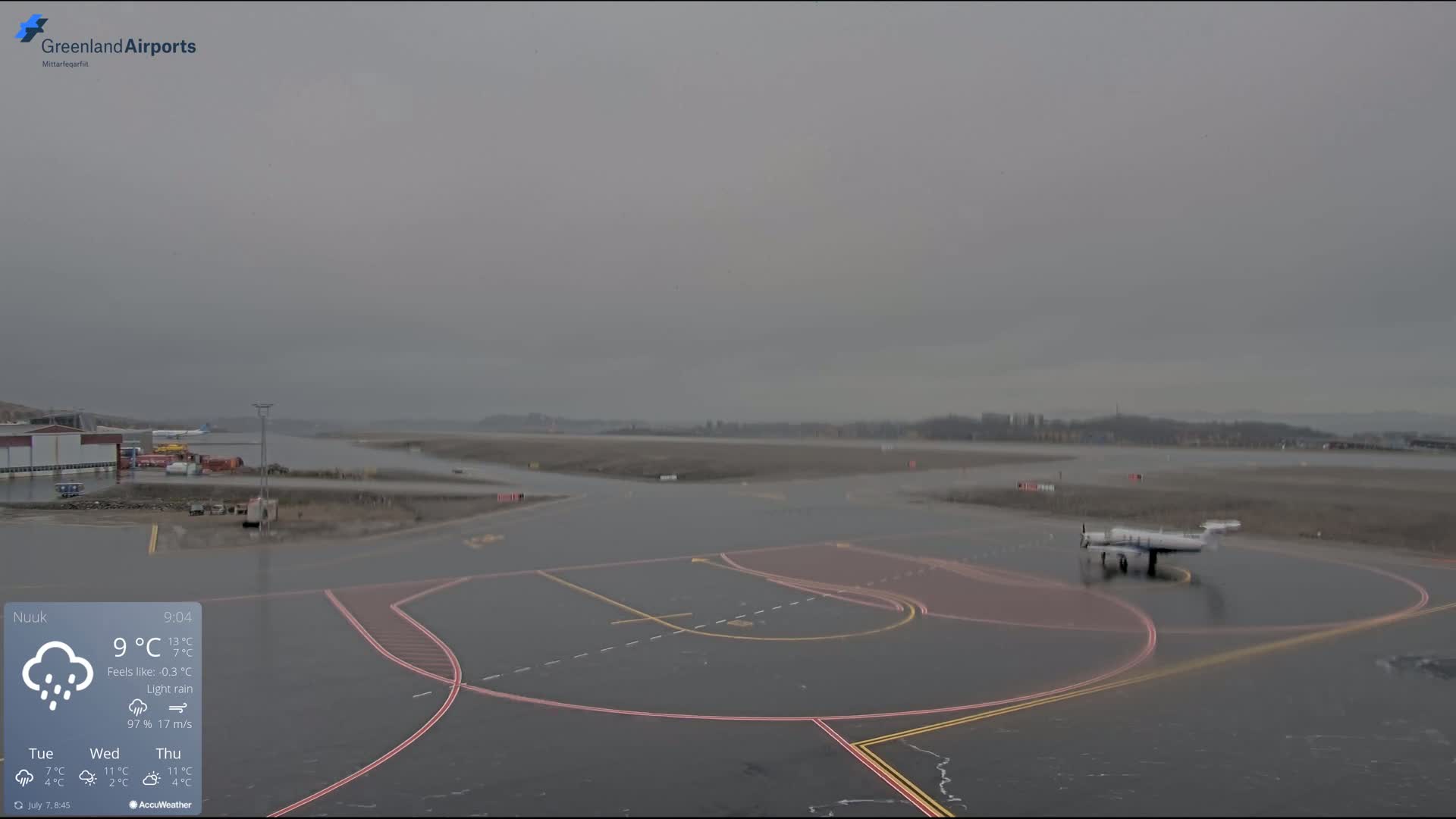 Nuuk City  &  Nuuk Airport South Towards View Live Cam GOH / BGGH - Nuuk, Sermersooq, Greenland, Denmark