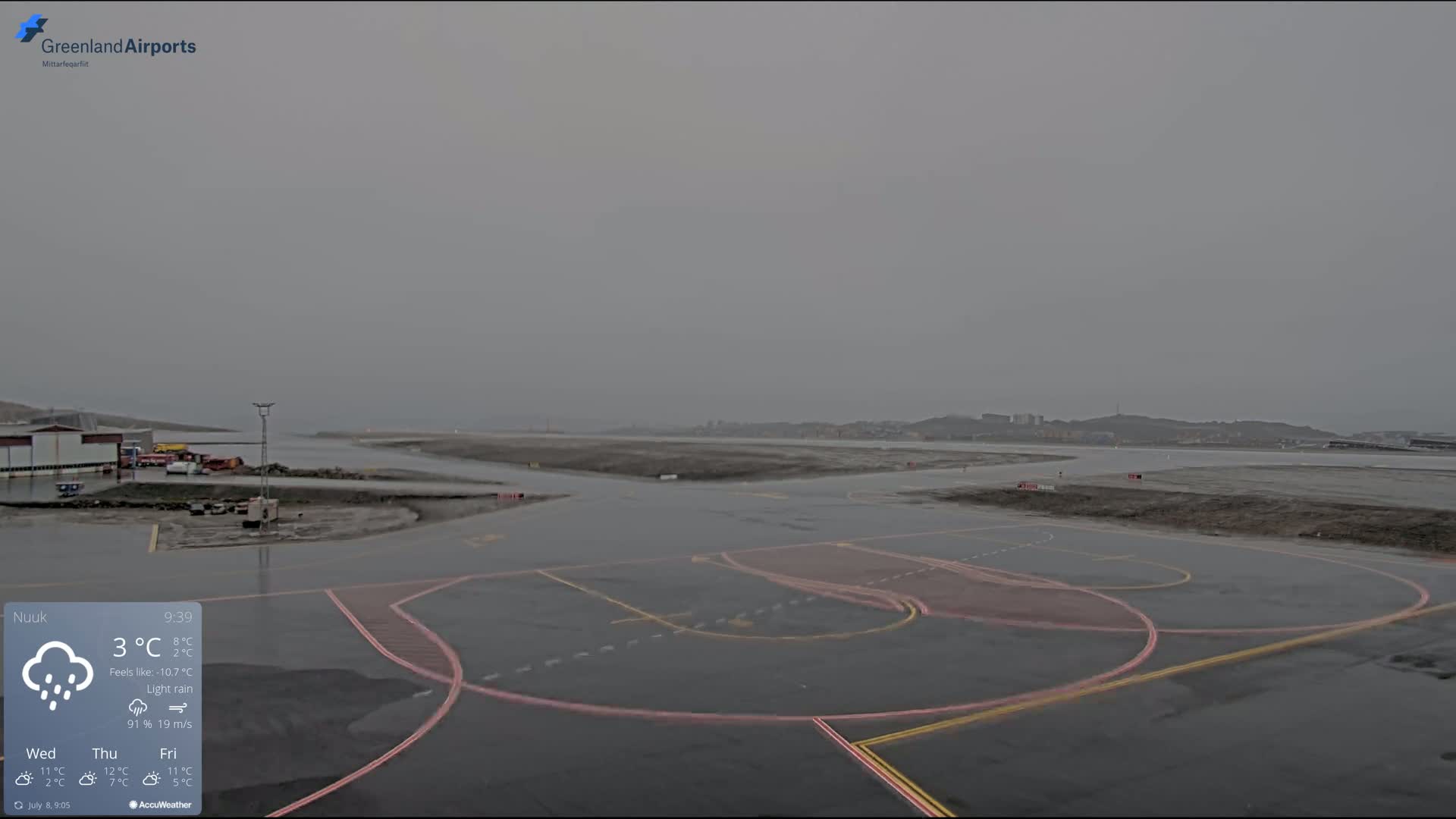 Nuuk City  &  Nuuk Airport South Towards View Live Cam GOH / BGGH - Nuuk, Sermersooq, Greenland, Denmark