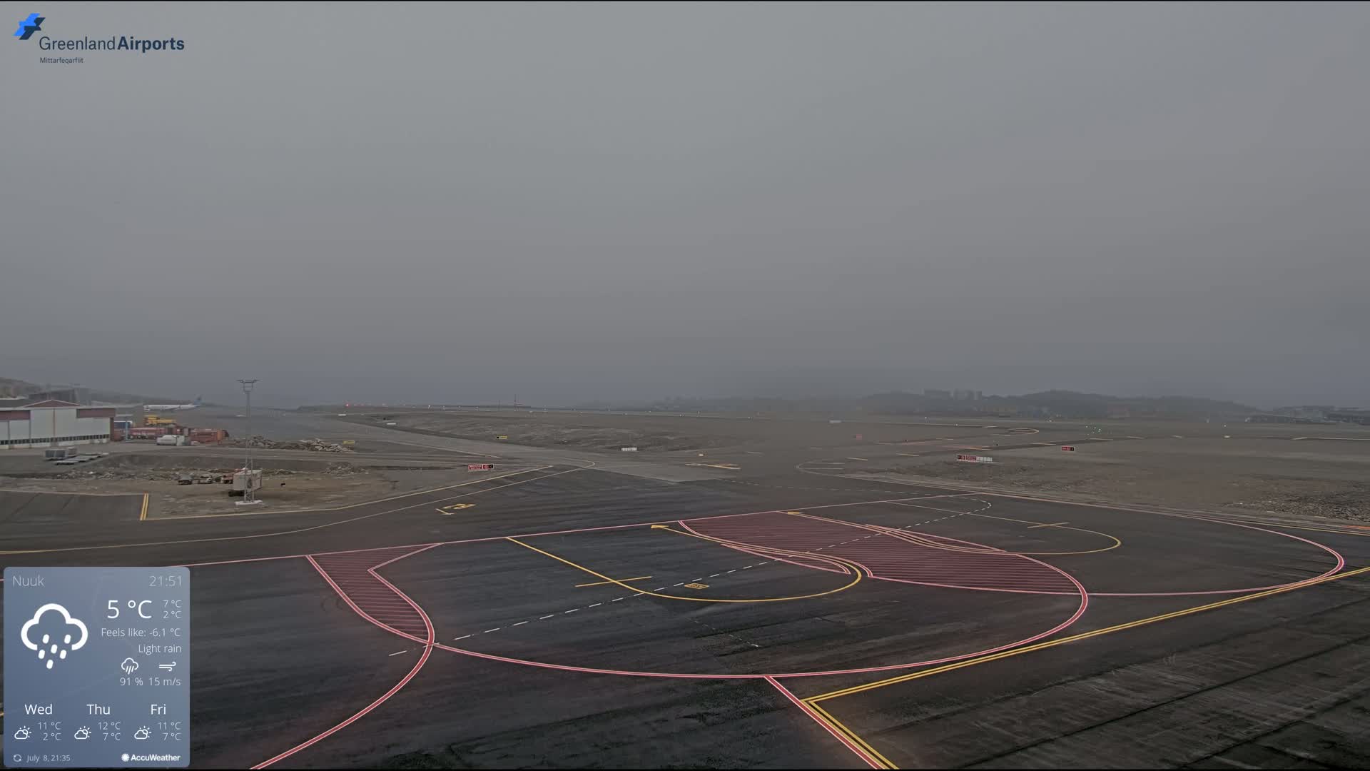 Nuuk City  &  Nuuk Airport South Towards View Live Cam GOH / BGGH - Nuuk, Sermersooq, Greenland, Denmark