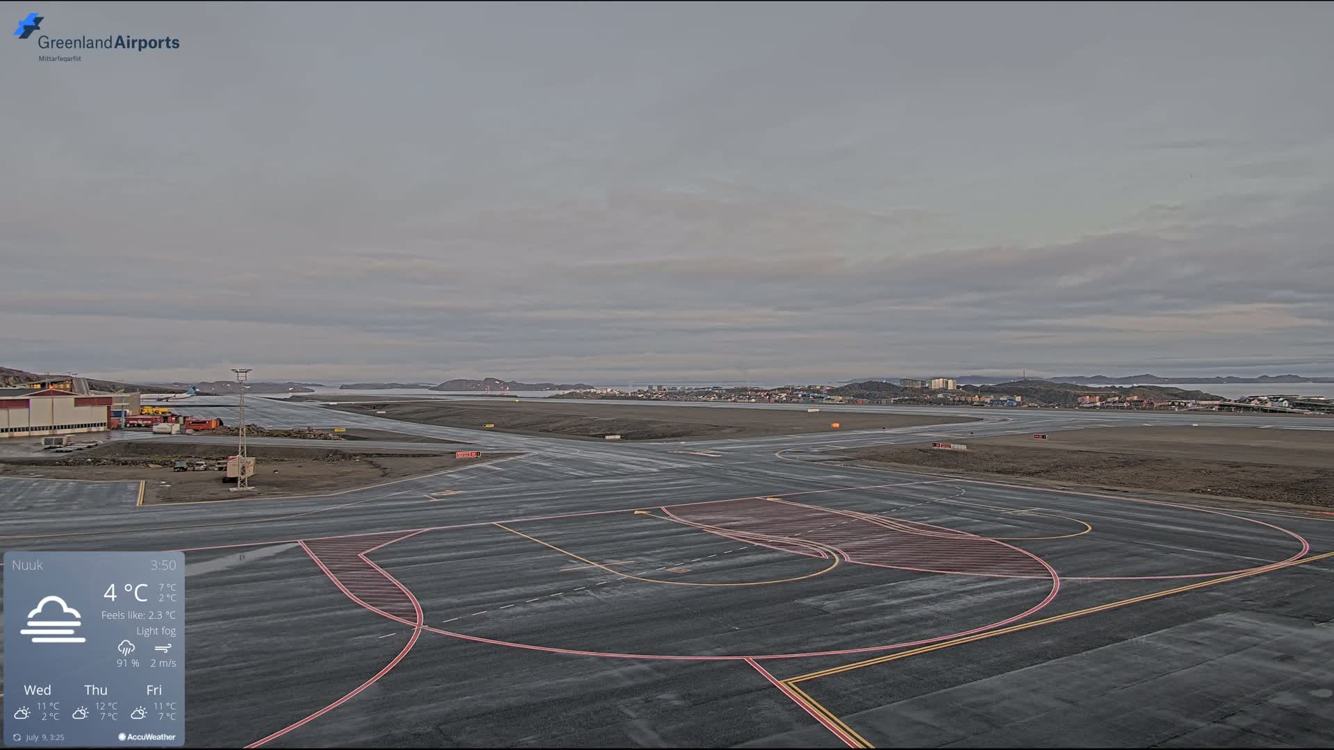 Nuuk City  &  Nuuk Airport South Towards View Live Cam GOH / BGGH - Nuuk, Sermersooq, Greenland, Denmark