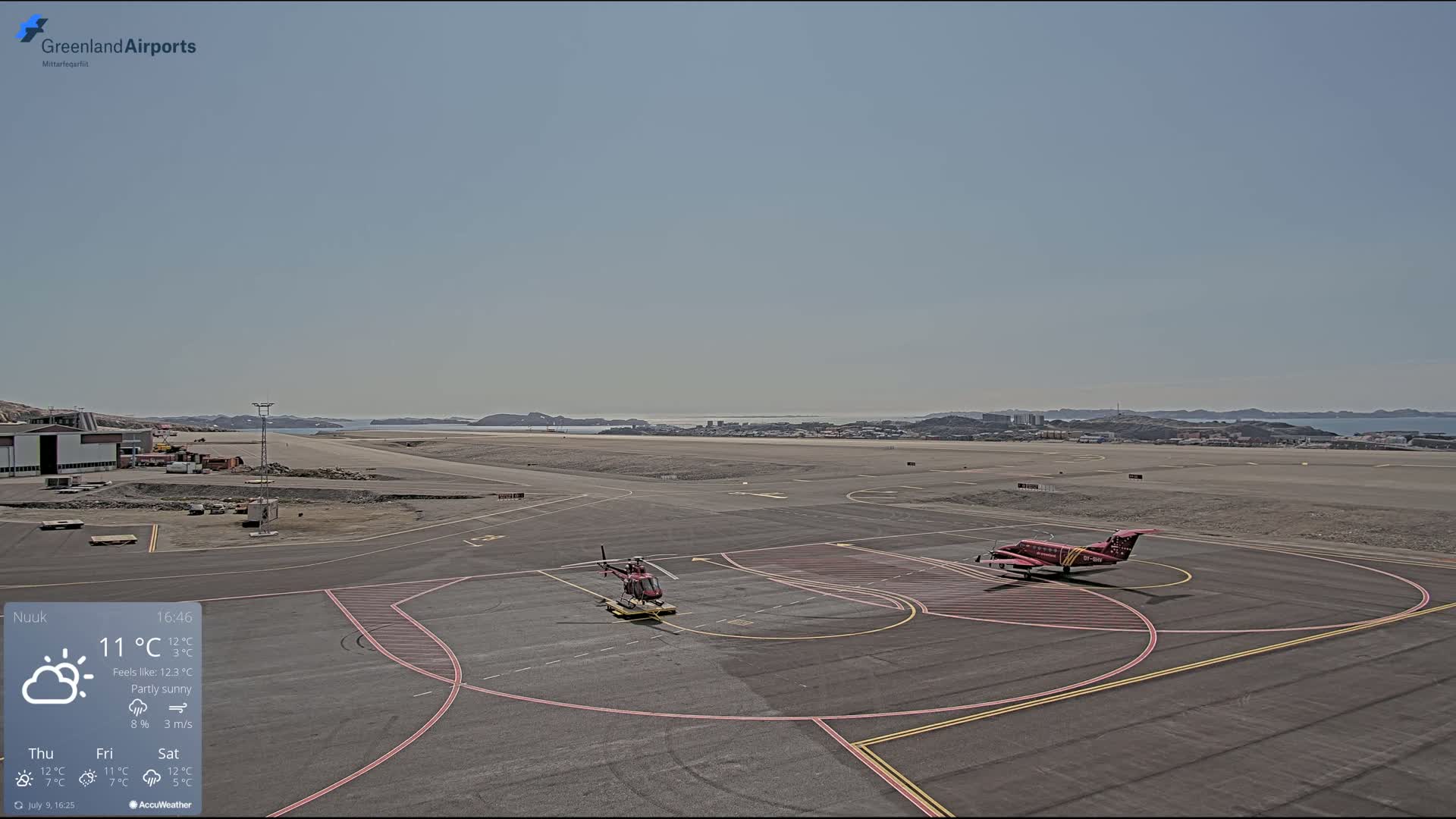 Nuuk City  &  Nuuk Airport South Towards View Live Cam GOH / BGGH - Nuuk, Sermersooq, Greenland, Denmark