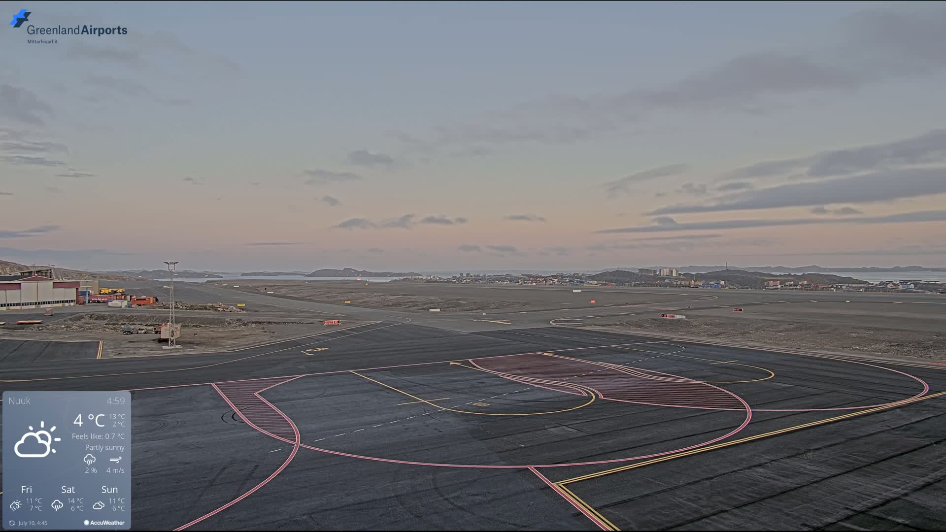 Nuuk City  &  Nuuk Airport South Towards View Live Cam GOH / BGGH - Nuuk, Sermersooq, Greenland, Denmark