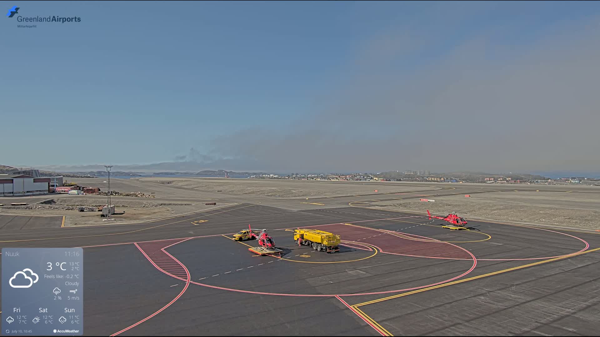 Nuuk City  &  Nuuk Airport South Towards View Live Cam GOH / BGGH - Nuuk, Sermersooq, Greenland, Denmark