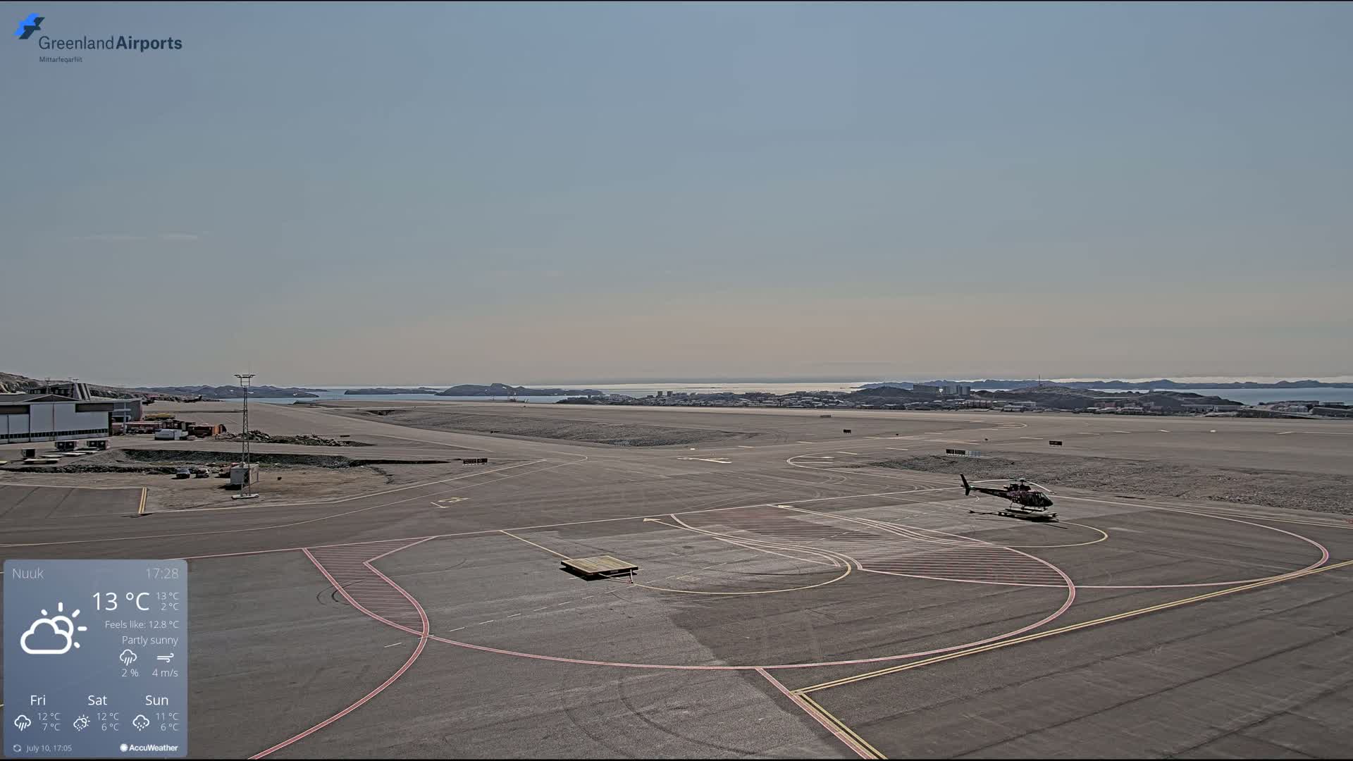 Nuuk City  &  Nuuk Airport South Towards View Live Cam GOH / BGGH - Nuuk, Sermersooq, Greenland, Denmark