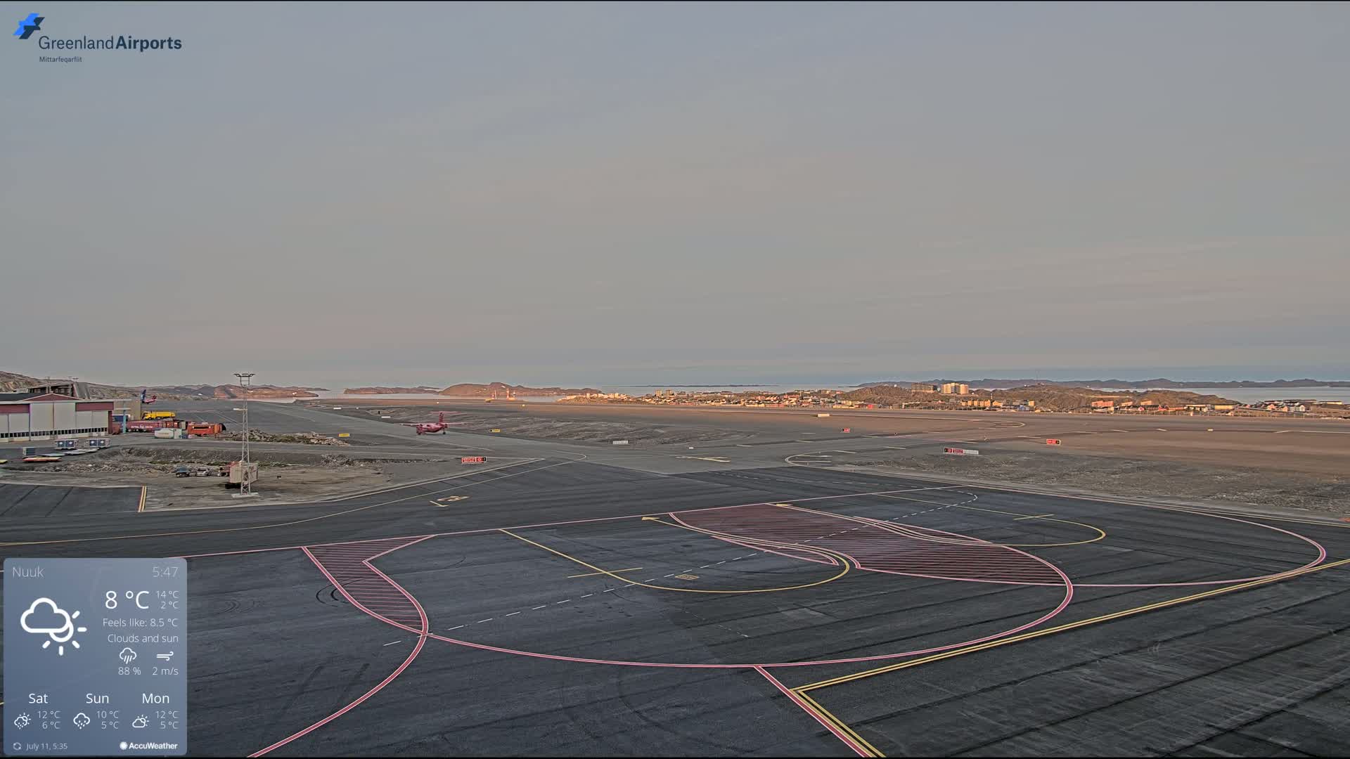 Nuuk City  &  Nuuk Airport South Towards View Live Cam GOH / BGGH - Nuuk, Sermersooq, Greenland, Denmark