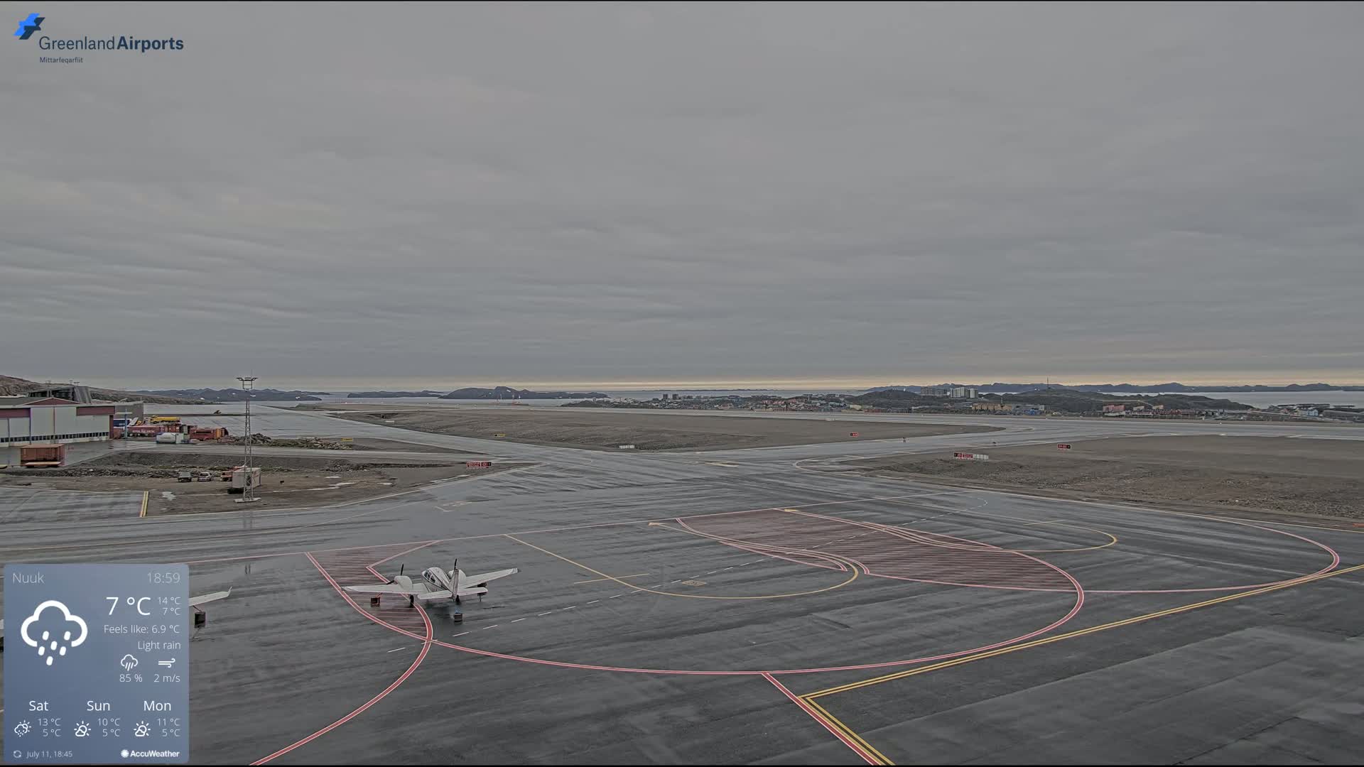 Nuuk City  &  Nuuk Airport South Towards View Live Cam GOH / BGGH - Nuuk, Sermersooq, Greenland, Denmark