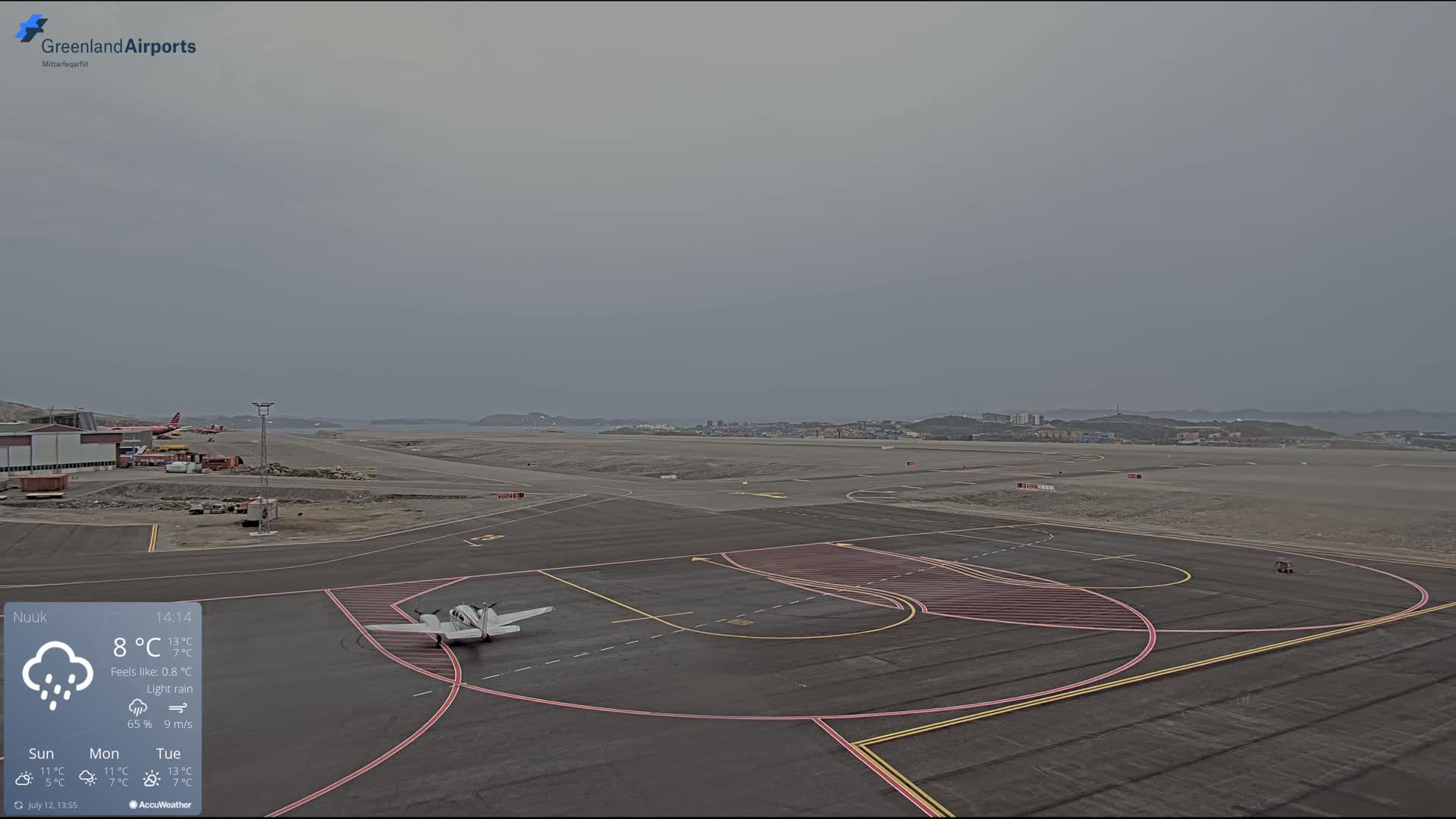 Nuuk City  &  Nuuk Airport South Towards View Live Cam GOH / BGGH - Nuuk, Sermersooq, Greenland, Denmark