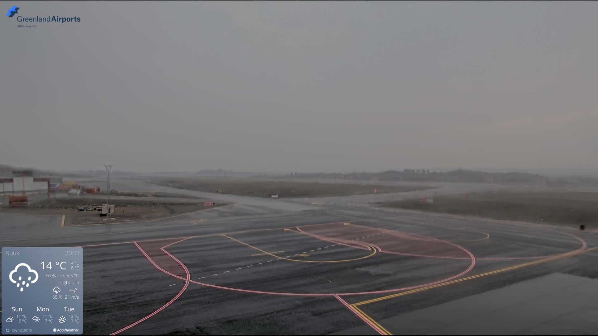 Nuuk City  &  Nuuk Airport South Towards View Live Cam GOH / BGGH - Nuuk, Sermersooq, Greenland, Denmark