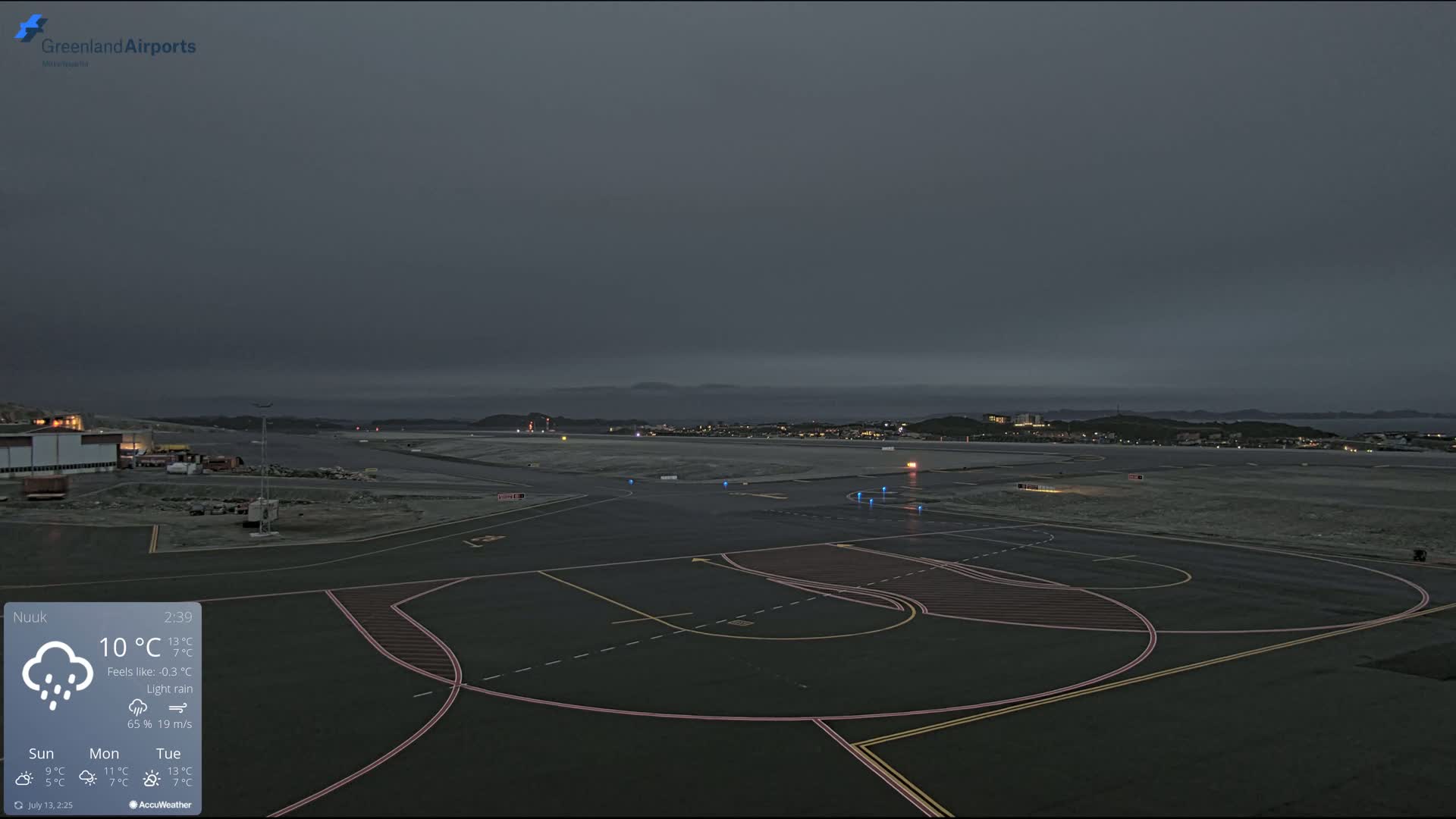 Nuuk City  &  Nuuk Airport South Towards View Live Cam GOH / BGGH - Nuuk, Sermersooq, Greenland, Denmark