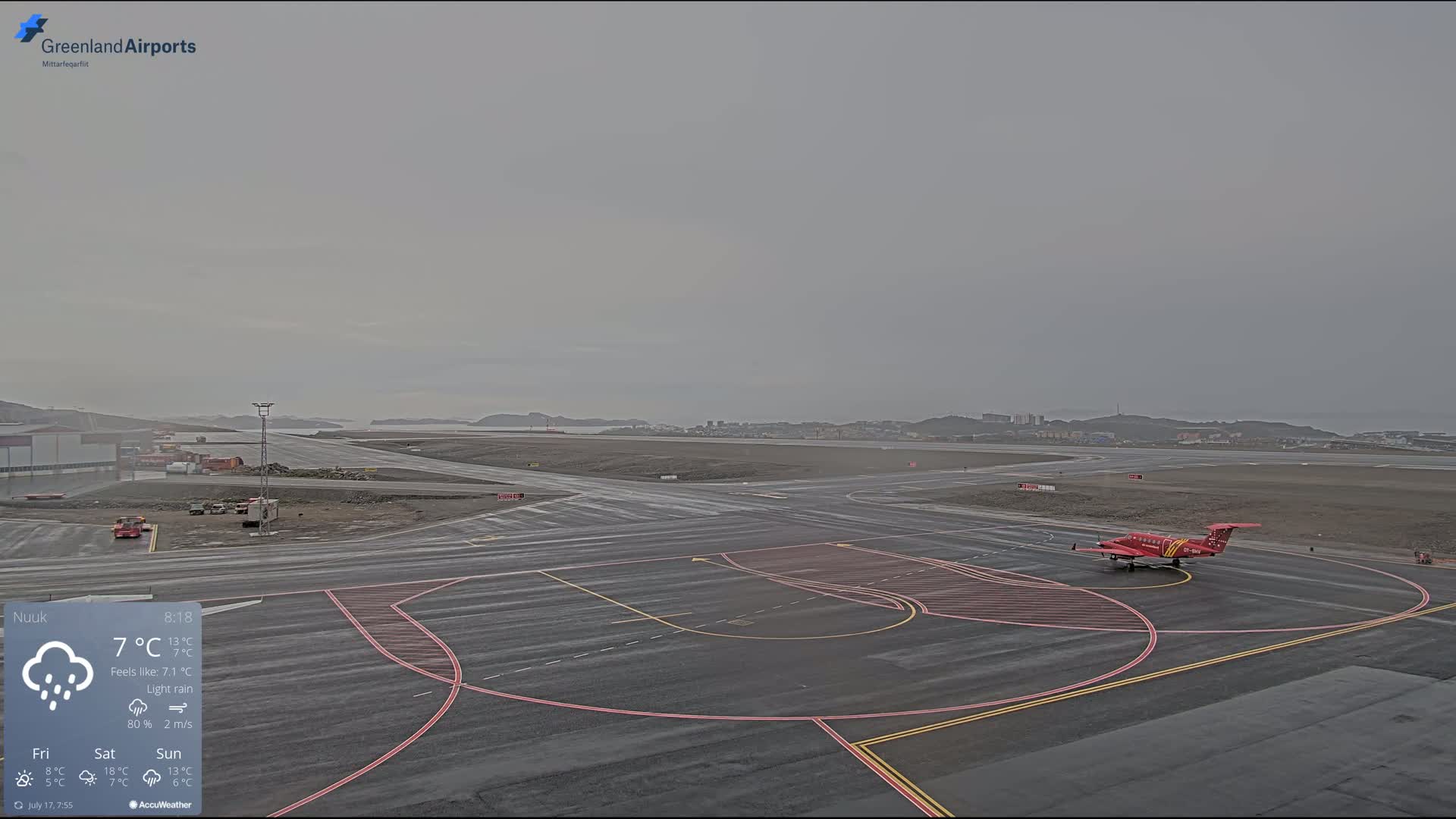 Nuuk City  &  Nuuk Airport South Towards View Live Cam GOH / BGGH - Nuuk, Sermersooq, Greenland, Denmark