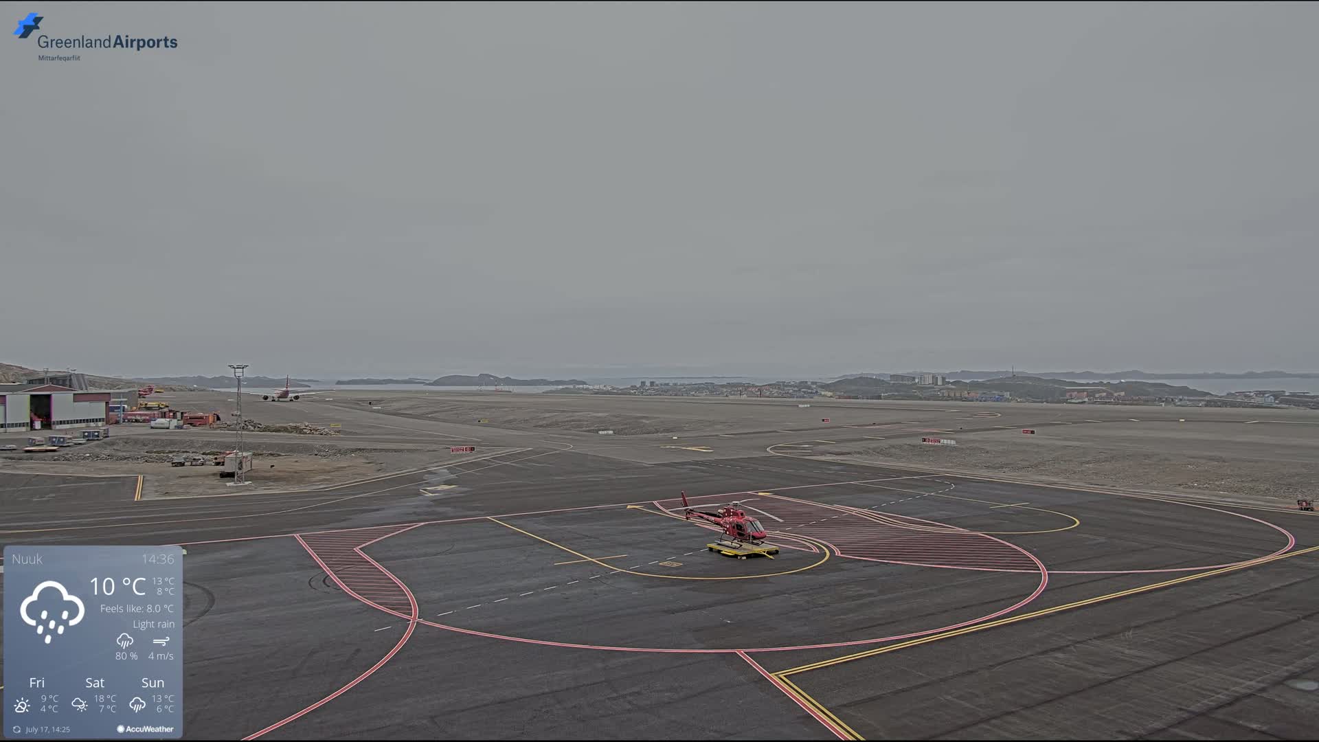 Nuuk City  &  Nuuk Airport South Towards View Live Cam GOH / BGGH - Nuuk, Sermersooq, Greenland, Denmark