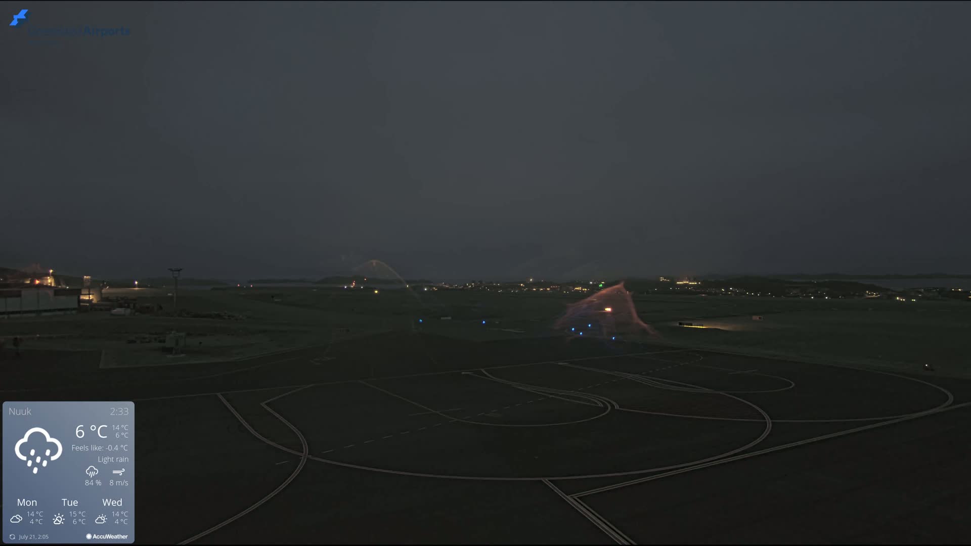 Nuuk City  &  Nuuk Airport South Towards View Live Cam GOH / BGGH - Nuuk, Sermersooq, Greenland, Denmark