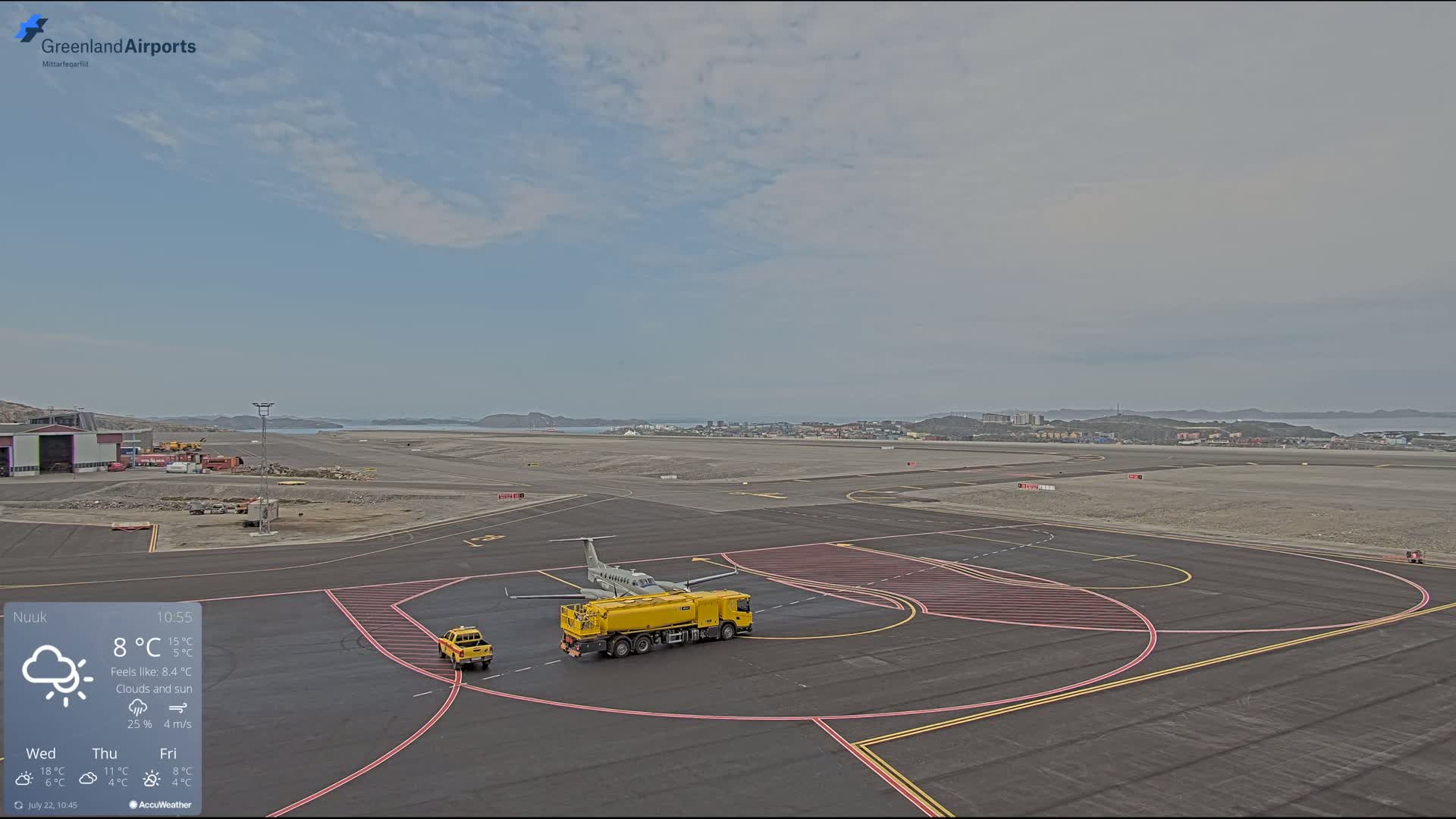 Nuuk City  &  Nuuk Airport South Towards View Live Cam GOH / BGGH - Nuuk, Sermersooq, Greenland, Denmark