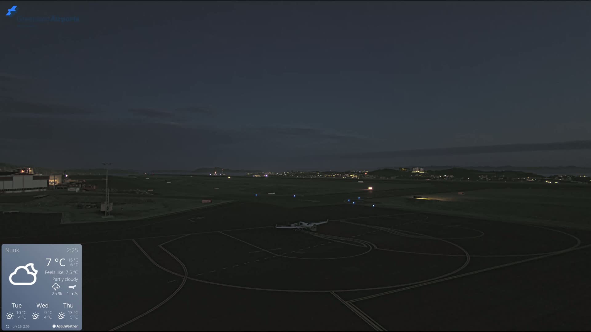 Nuuk City  &  Nuuk Airport South Towards View Live Cam GOH / BGGH - Nuuk, Sermersooq, Greenland, Denmark