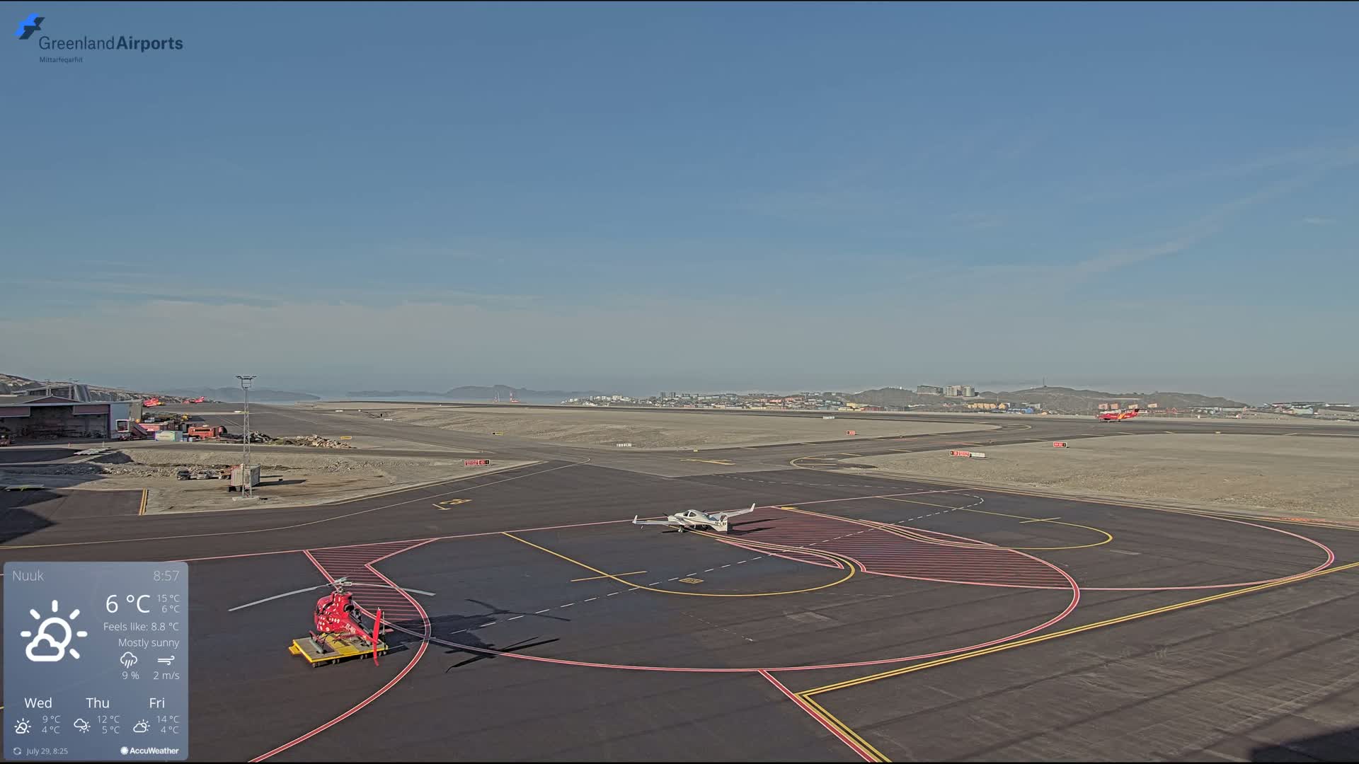 Nuuk City  &  Nuuk Airport South Towards View Live Cam GOH / BGGH - Nuuk, Sermersooq, Greenland, Denmark