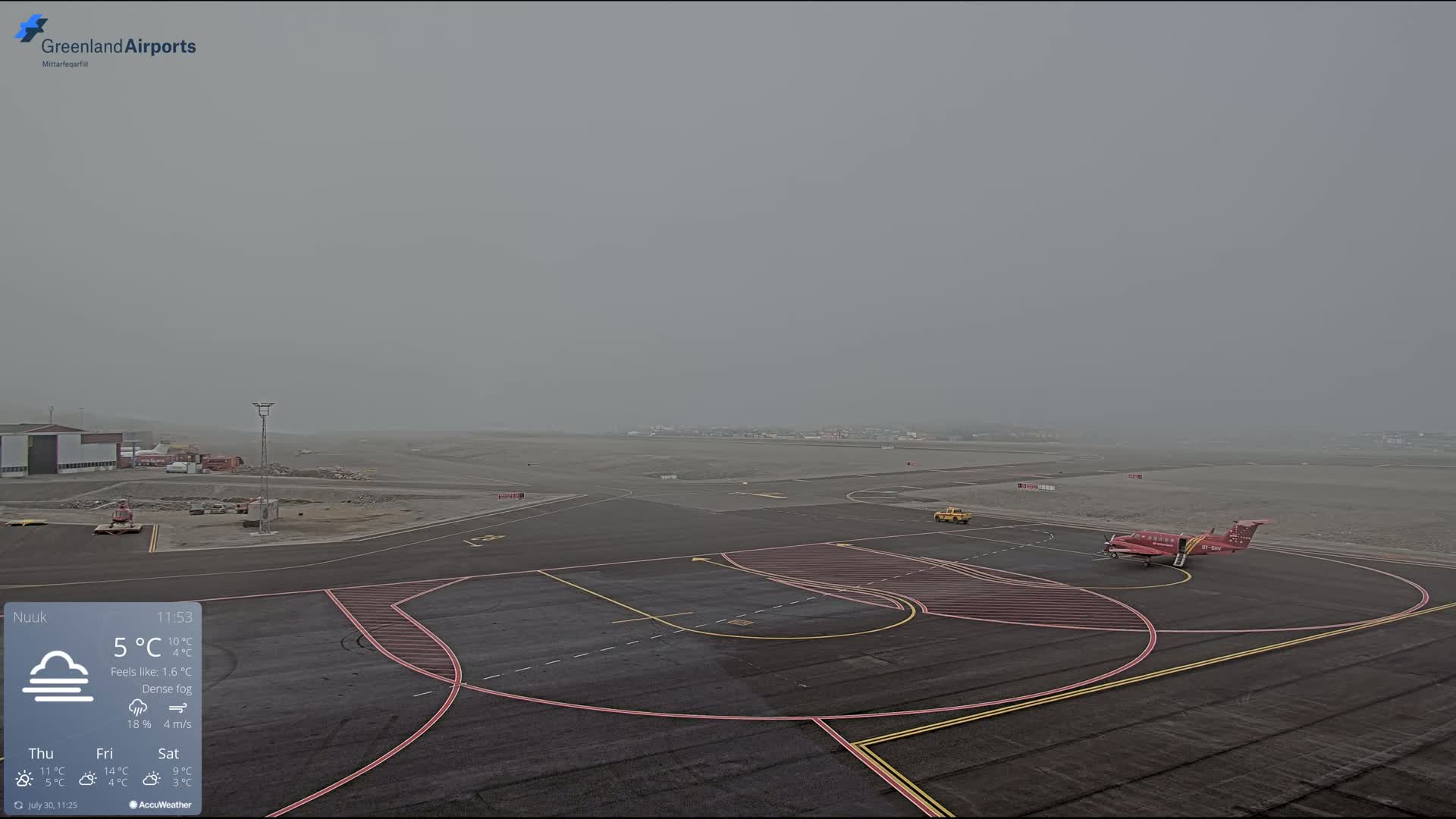 Nuuk City  &  Nuuk Airport South Towards View Live Cam GOH / BGGH - Nuuk, Sermersooq, Greenland, Denmark