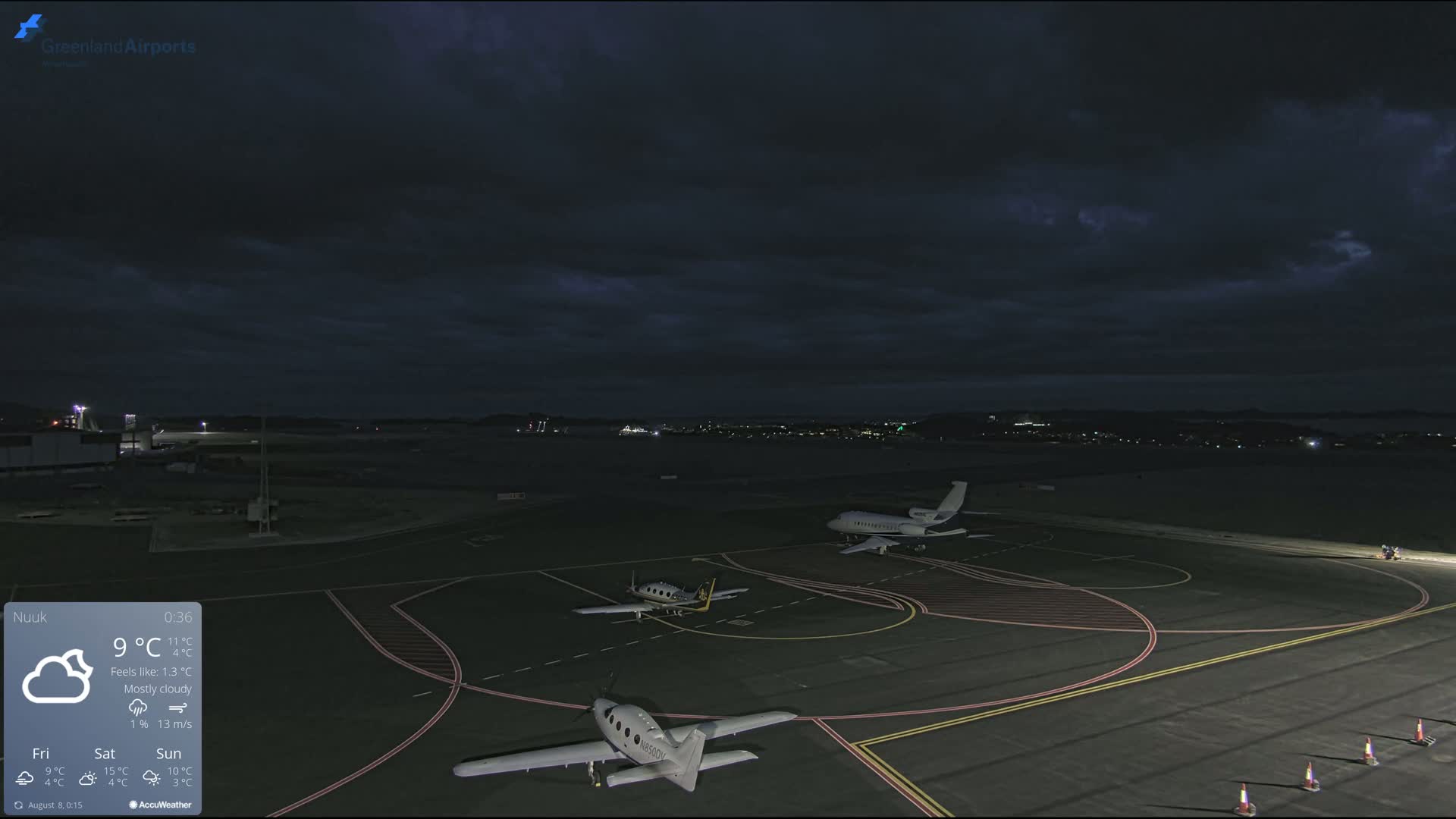 Nuuk City  &  Nuuk Airport South Towards View Live Cam GOH / BGGH - Nuuk, Sermersooq, Greenland, Denmark