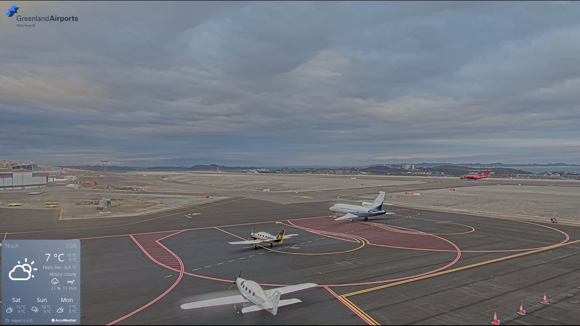 Nuuk City  &  Nuuk Airport South Towards View Live Cam GOH / BGGH - Nuuk, Sermersooq, Greenland, Denmark
