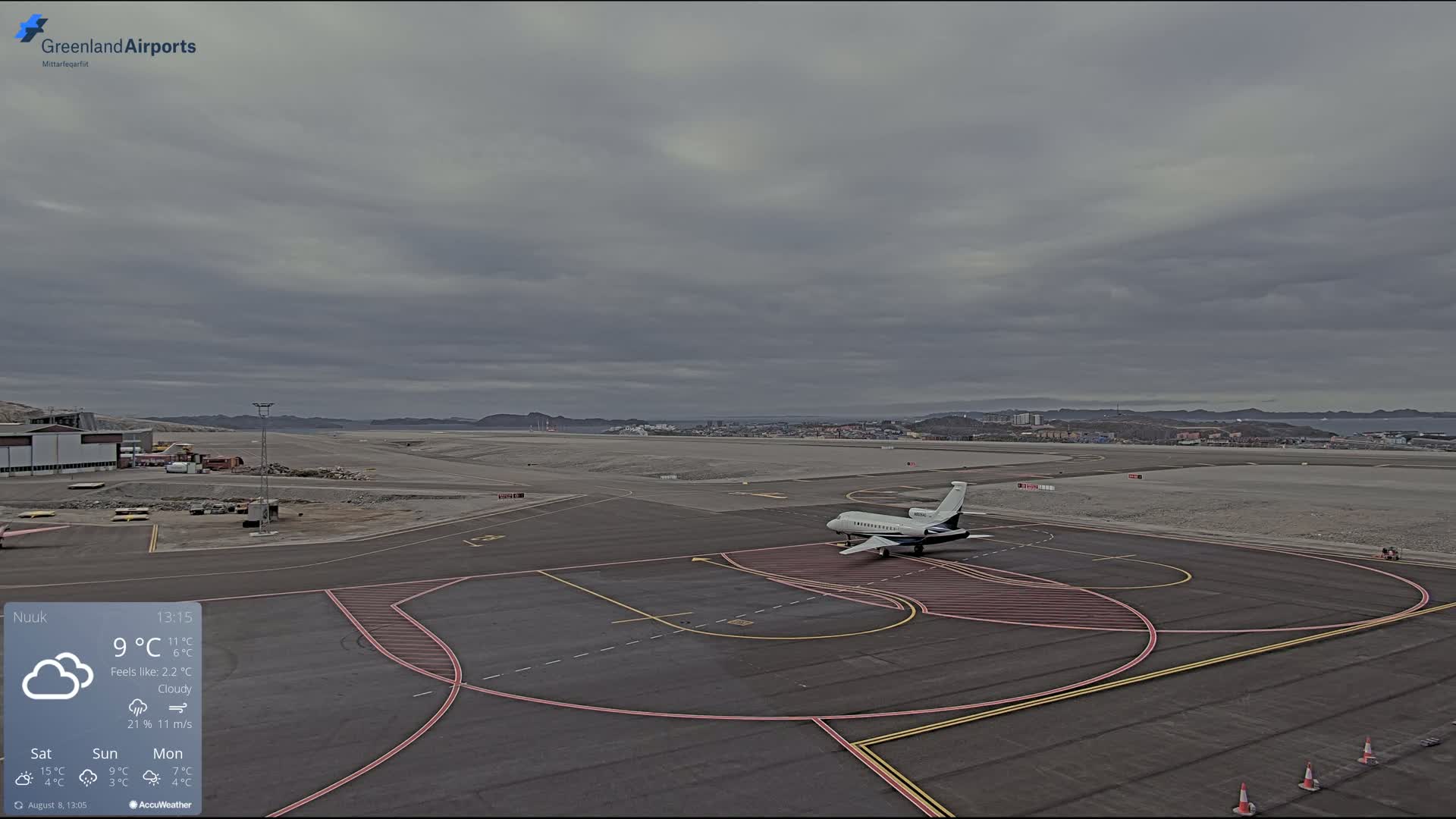 Nuuk City  &  Nuuk Airport South Towards View Live Cam GOH / BGGH - Nuuk, Sermersooq, Greenland, Denmark