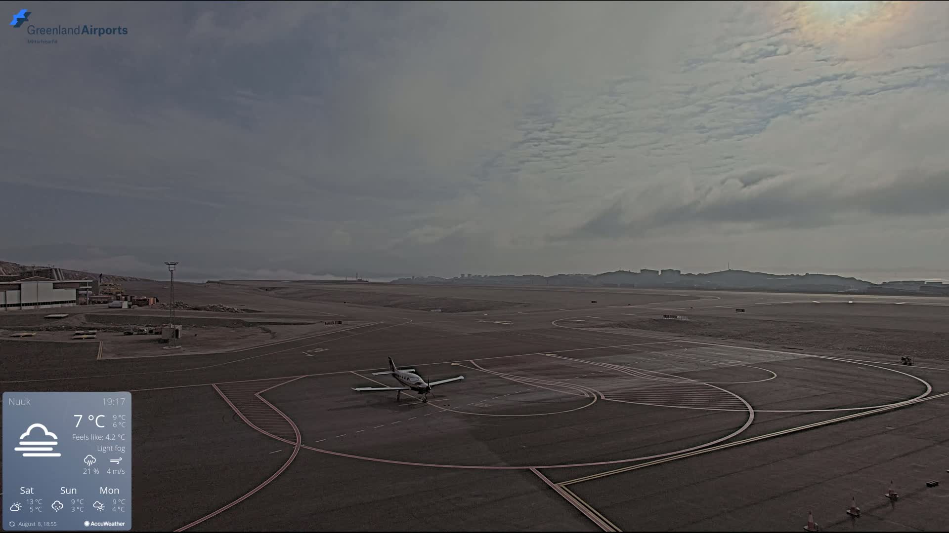 Nuuk City  &  Nuuk Airport South Towards View Live Cam GOH / BGGH - Nuuk, Sermersooq, Greenland, Denmark