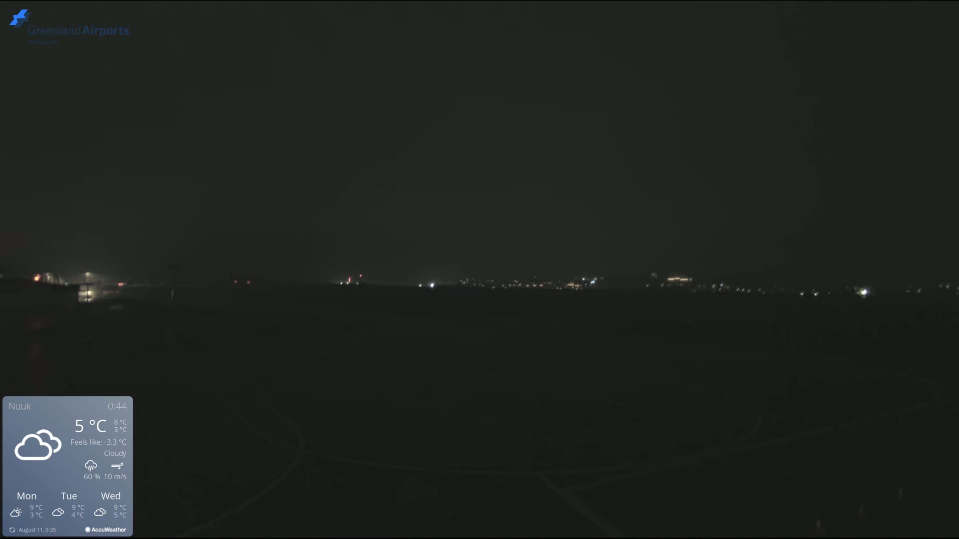 Nuuk City  &  Nuuk Airport South Towards View Live Cam GOH / BGGH - Nuuk, Sermersooq, Greenland, Denmark