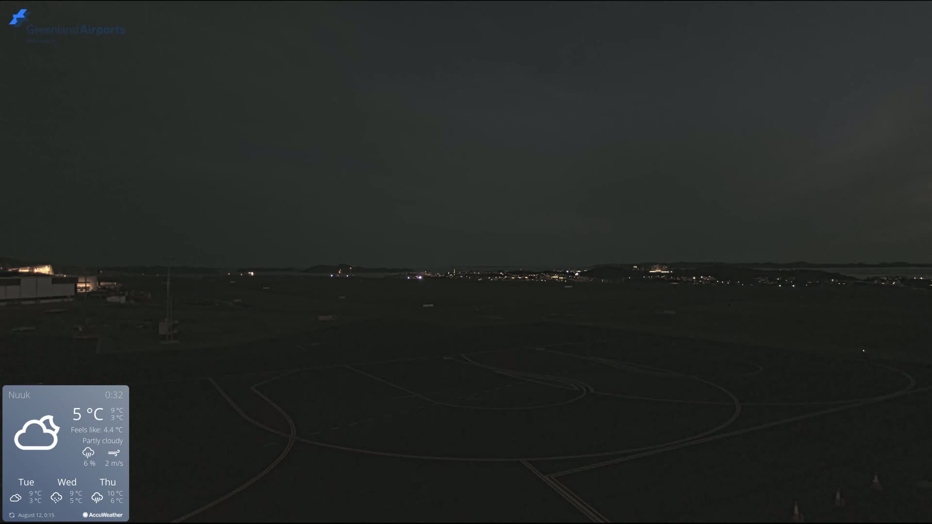 Nuuk City  &  Nuuk Airport South Towards View Live Cam GOH / BGGH - Nuuk, Sermersooq, Greenland, Denmark