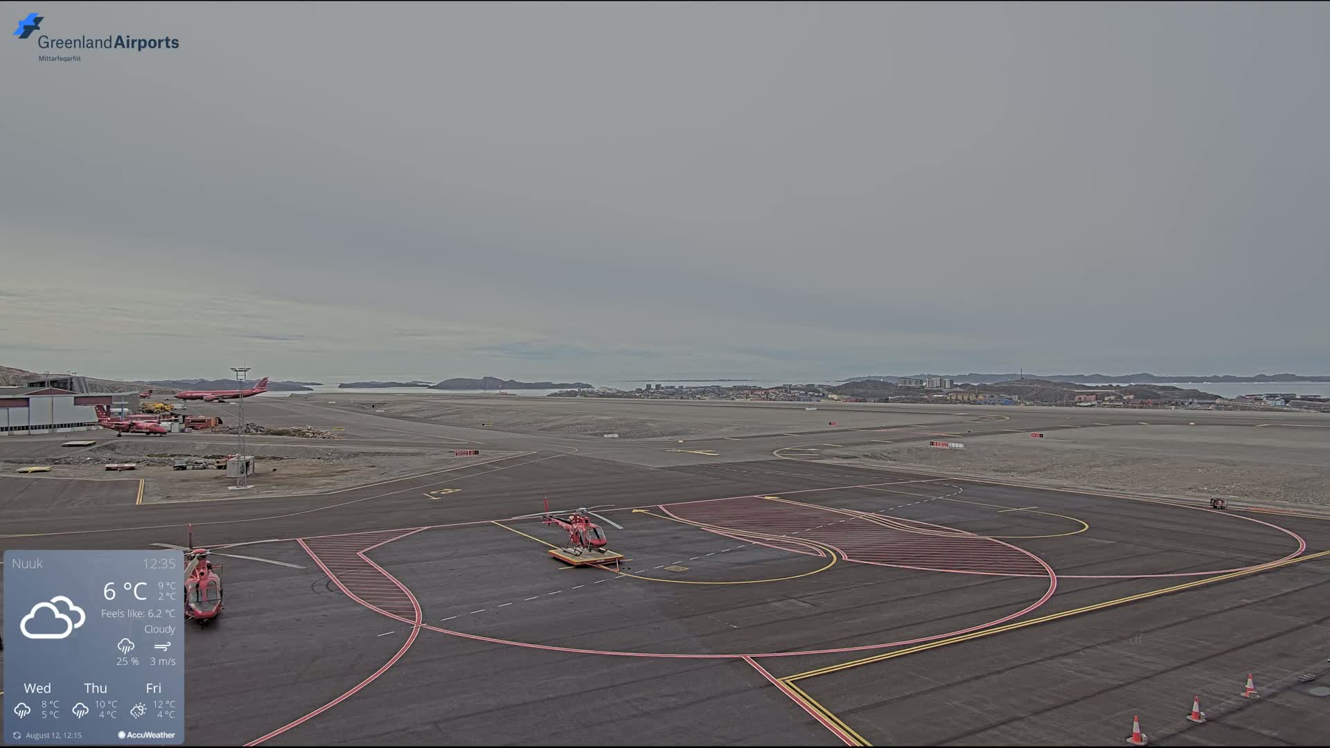 Nuuk City  &  Nuuk Airport South Towards View Live Cam GOH / BGGH - Nuuk, Sermersooq, Greenland, Denmark