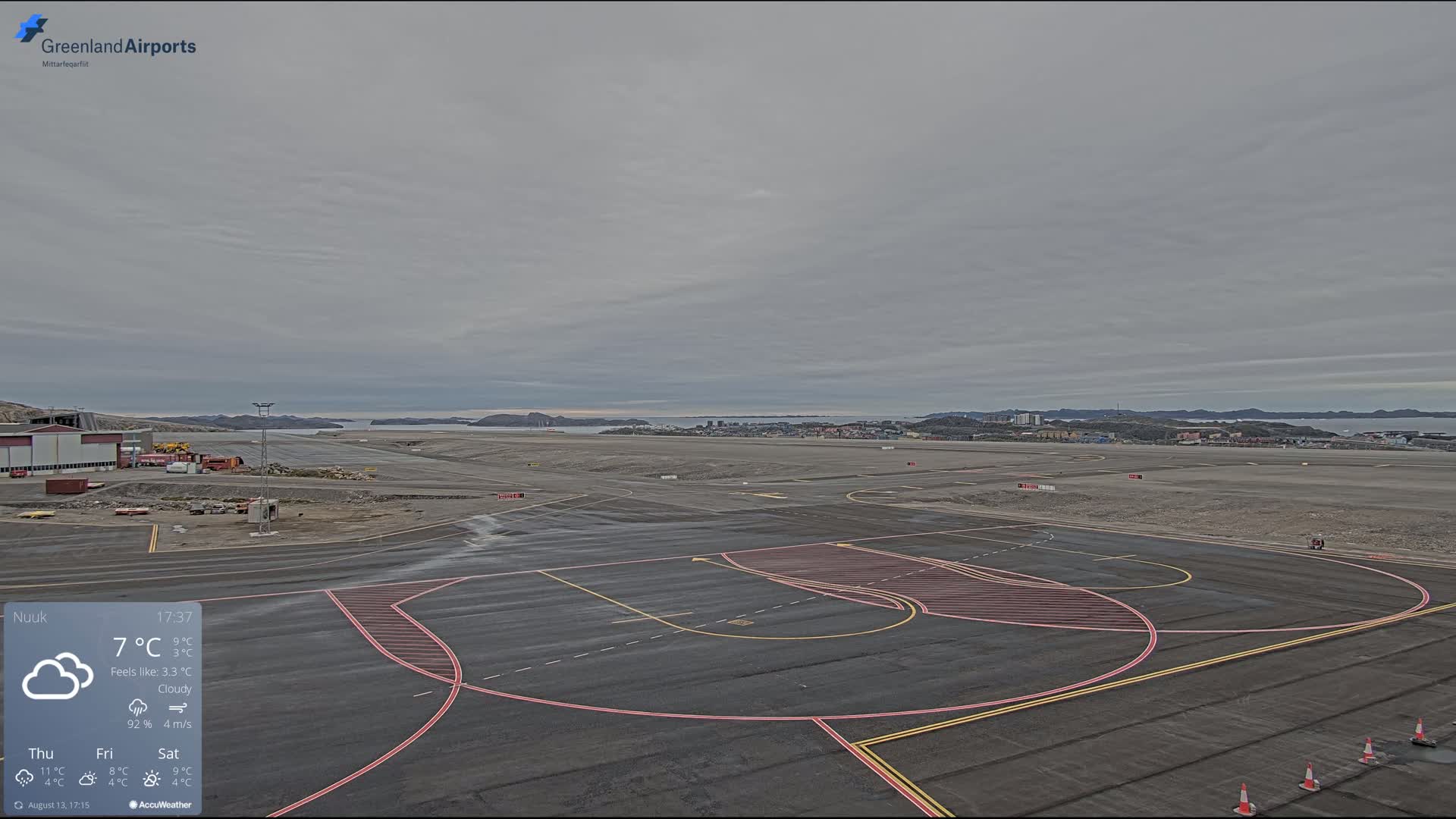 Nuuk City  &  Nuuk Airport South Towards View Live Cam GOH / BGGH - Nuuk, Sermersooq, Greenland, Denmark