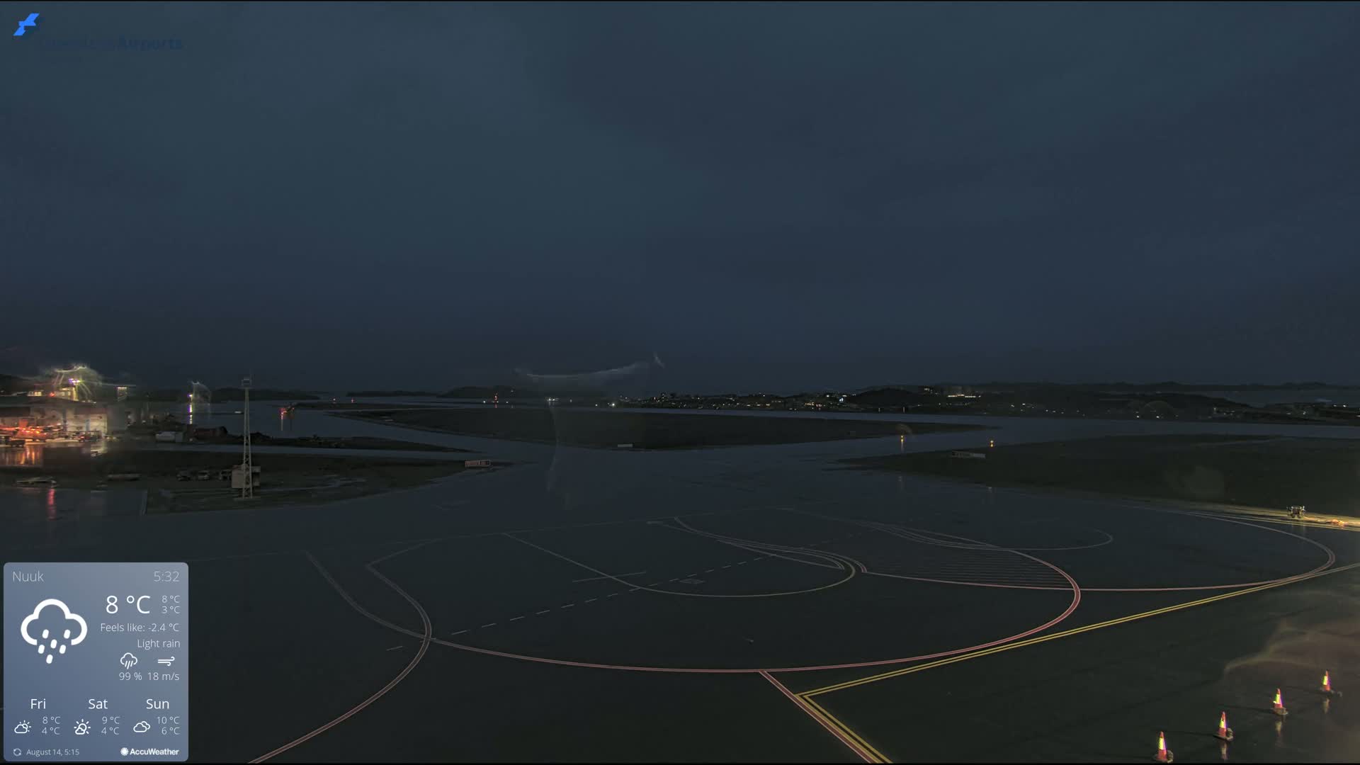 Nuuk City  &  Nuuk Airport South Towards View Live Cam GOH / BGGH - Nuuk, Sermersooq, Greenland, Denmark