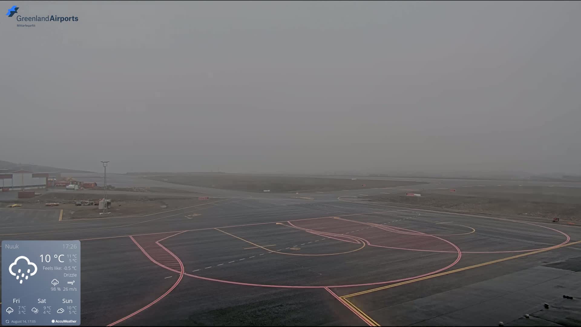 Nuuk City  &  Nuuk Airport South Towards View Live Cam GOH / BGGH - Nuuk, Sermersooq, Greenland, Denmark